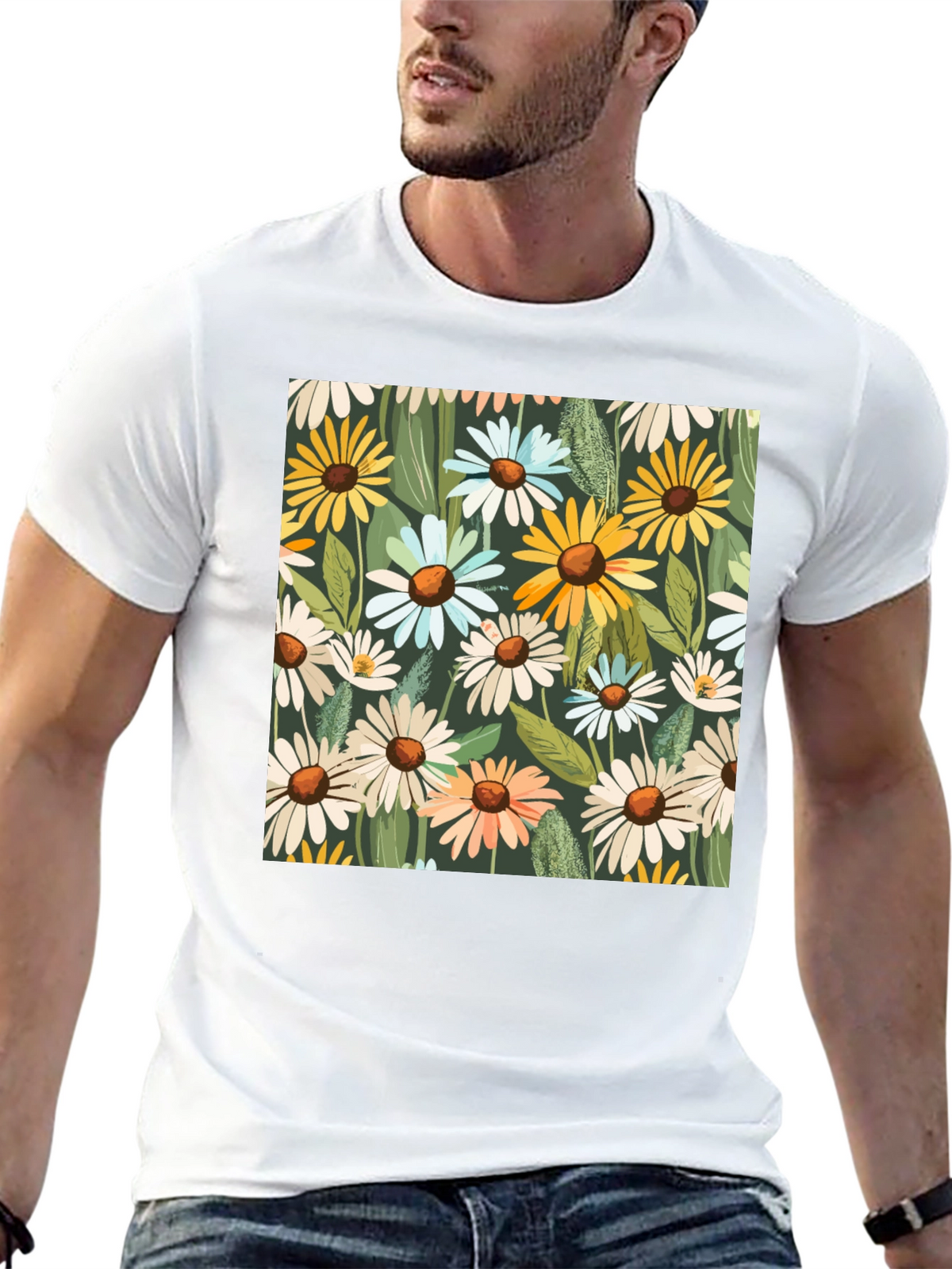 Floral Daisy Pattern T-Shirt
