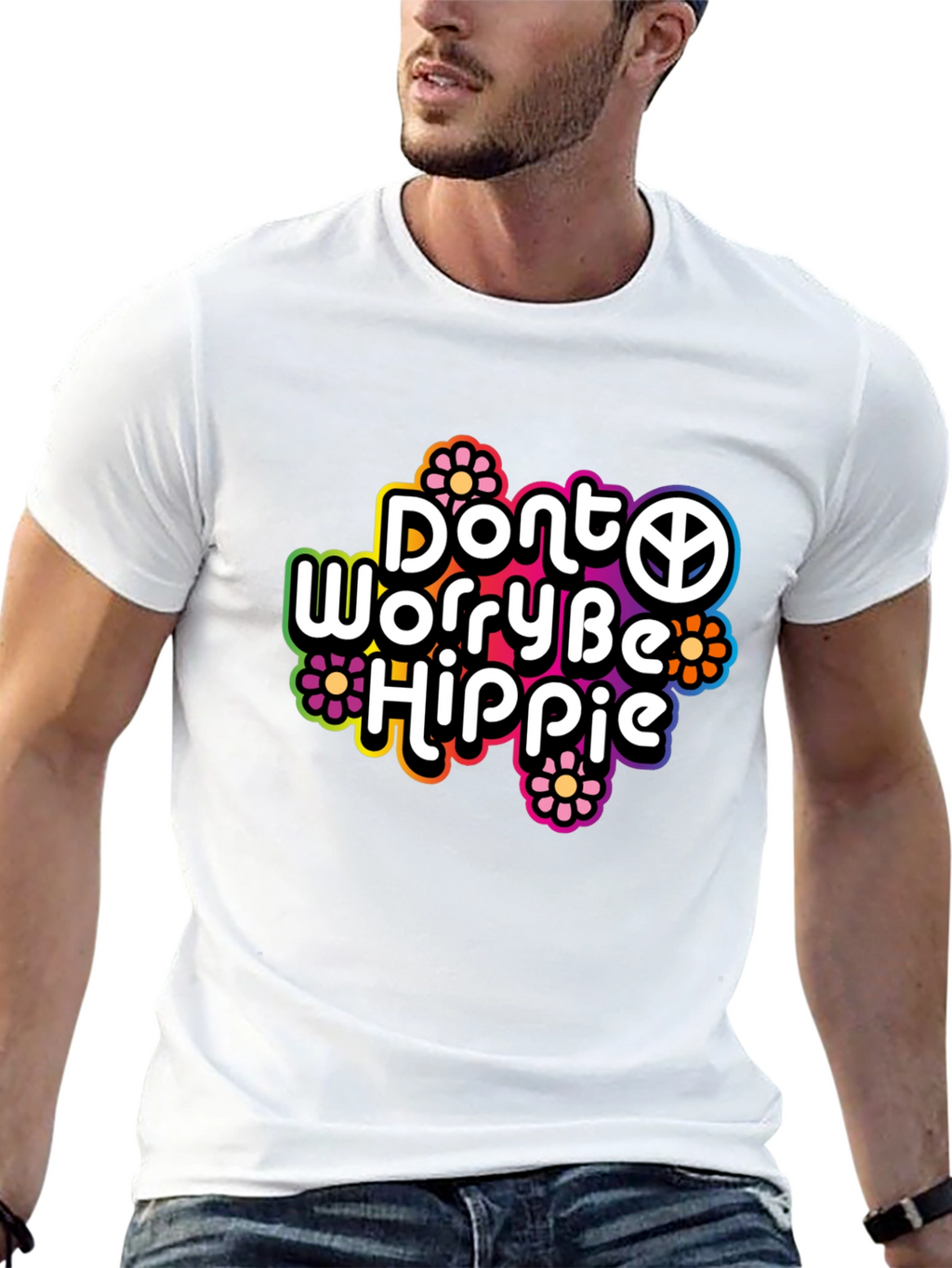 Dont Worry Be Hippie Graphic T-Shirt