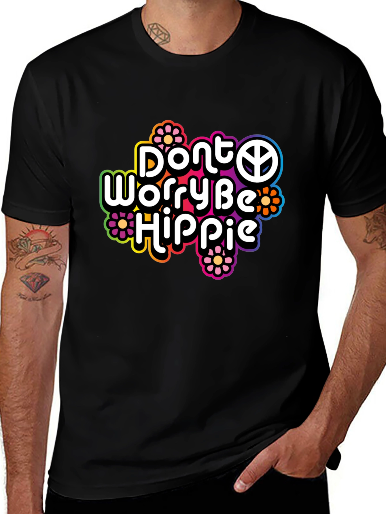 Dont Worry Be Hippie Graphic T-Shirt
