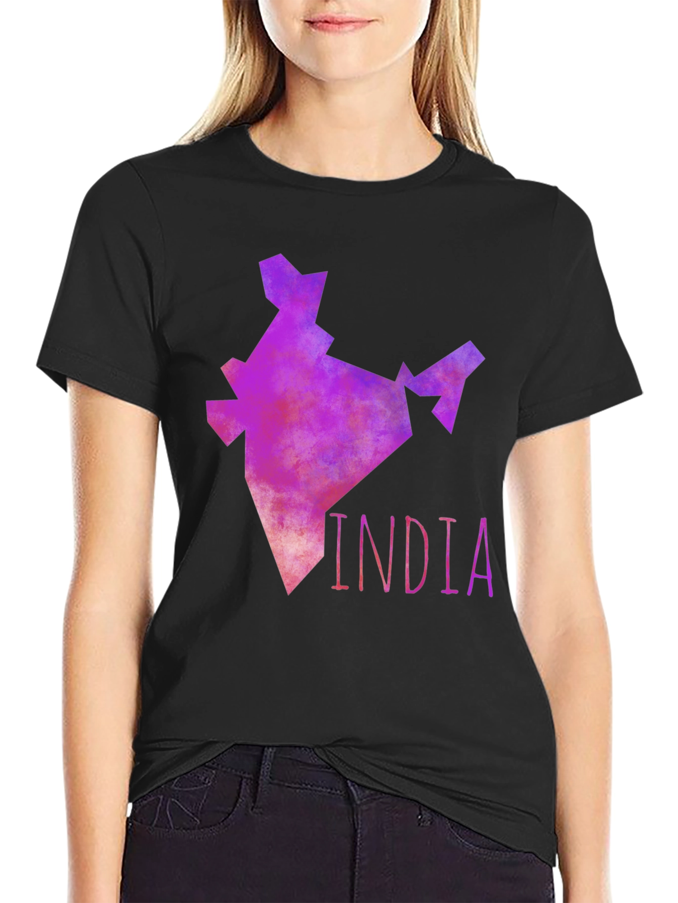 India Map Graphic Tee - Mens Black T-Shirt