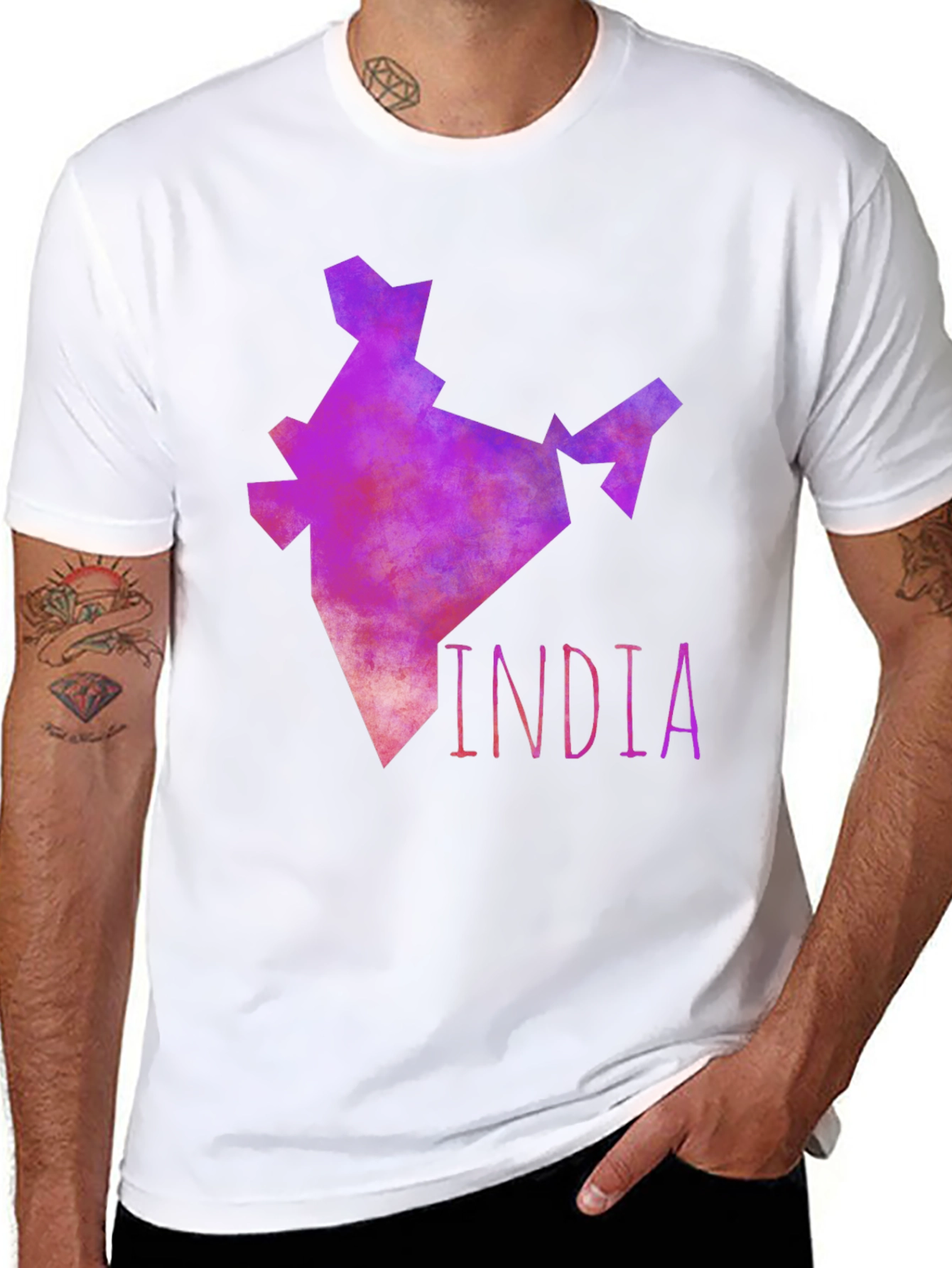 India Map Graphic Tee - Mens Black T-Shirt
