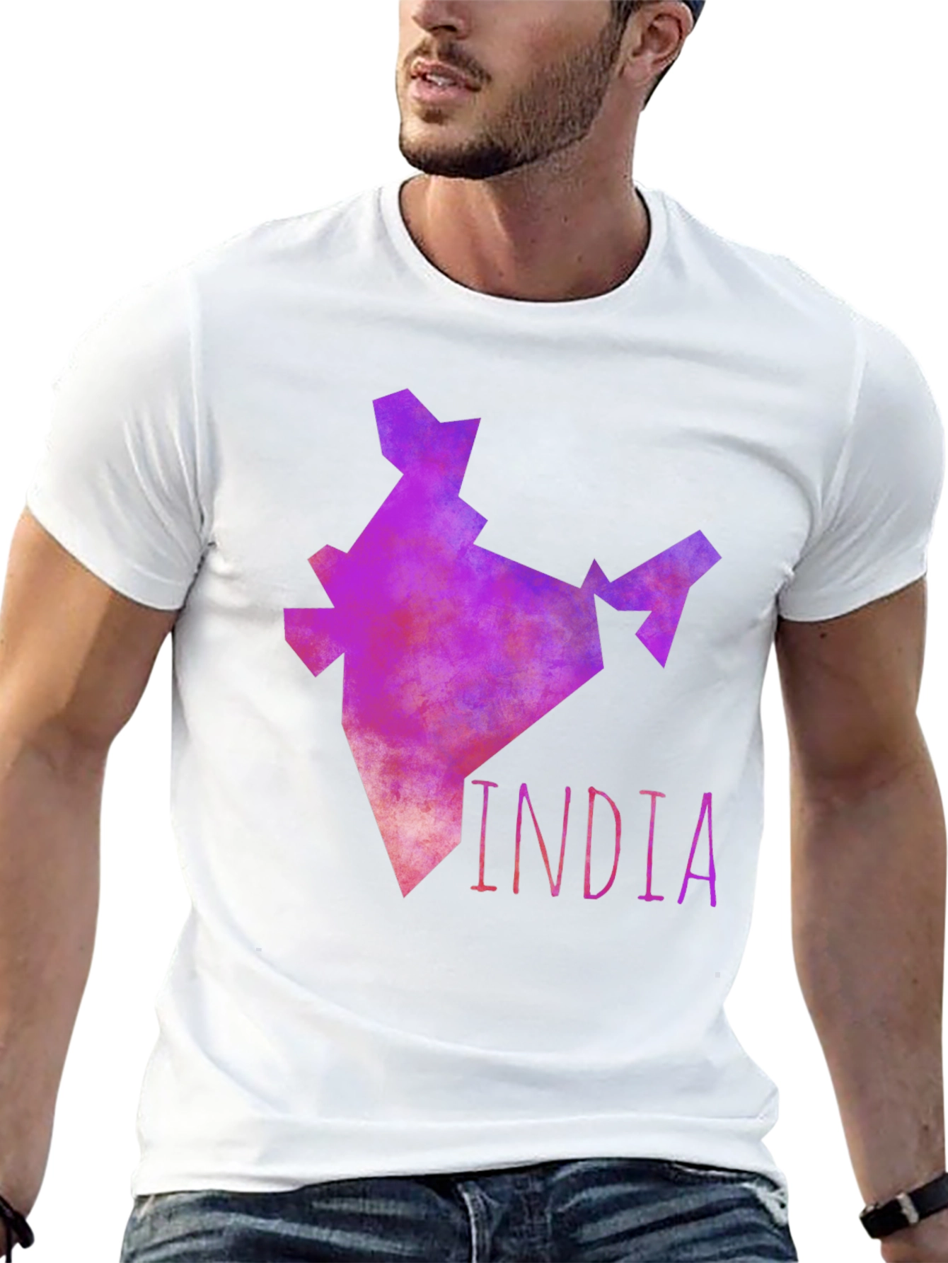 India Map Graphic Tee - Mens Black T-Shirt