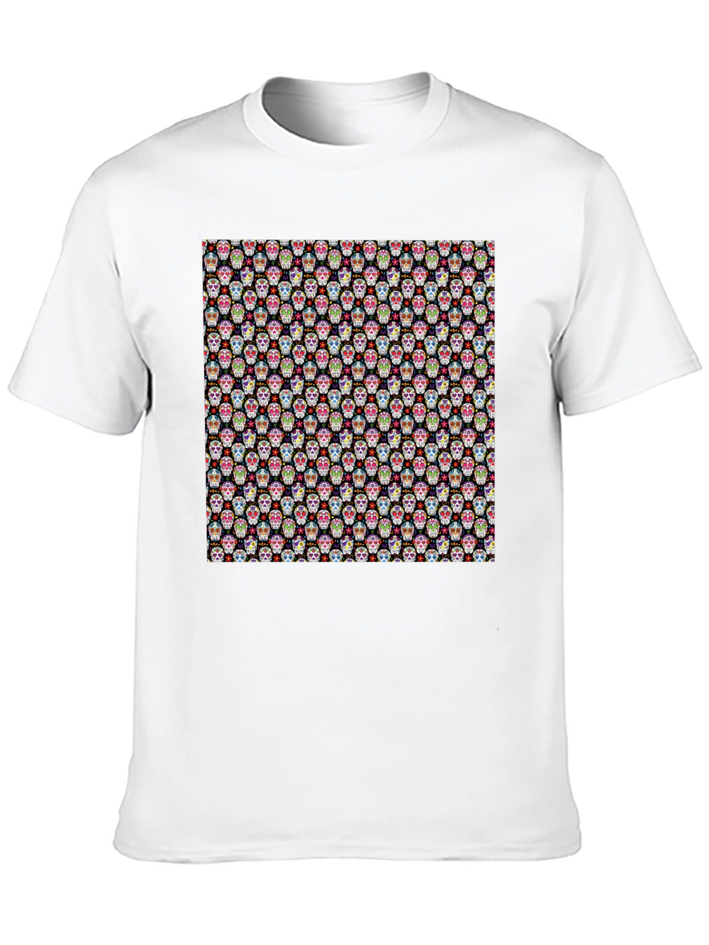 Skull Pattern Black Tee - Stylish & Unique