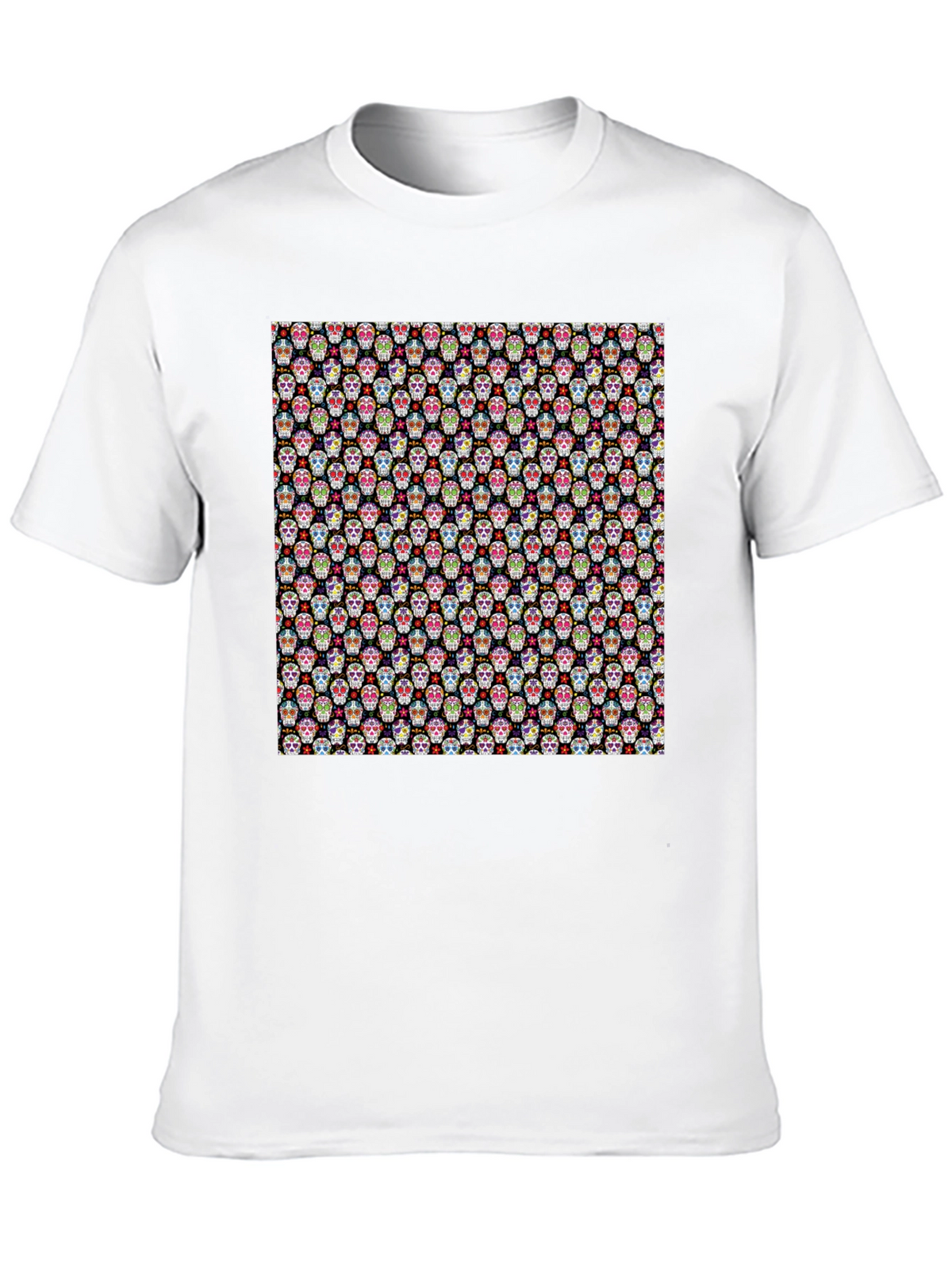 Skull Pattern Black Tee - Stylish & Unique