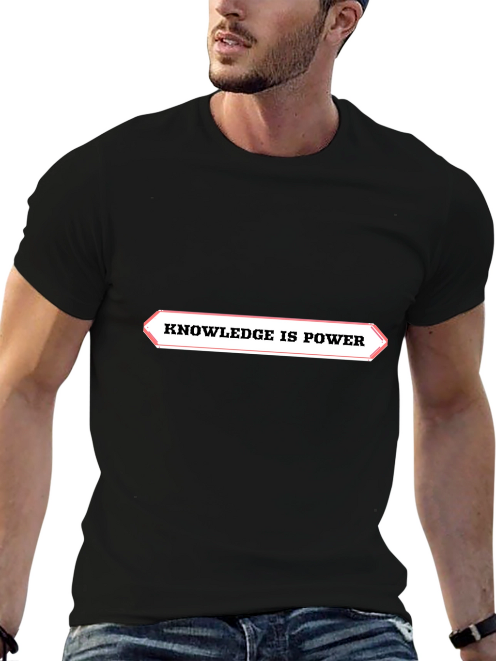 Knowledge is Power Black Graphic Tee