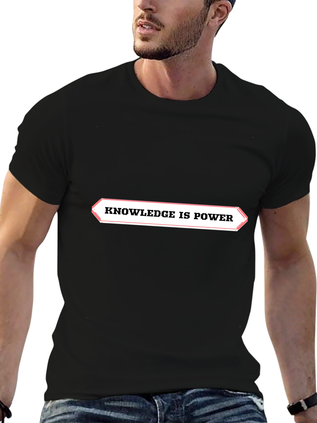 Knowledge is Power Black Graphic Tee