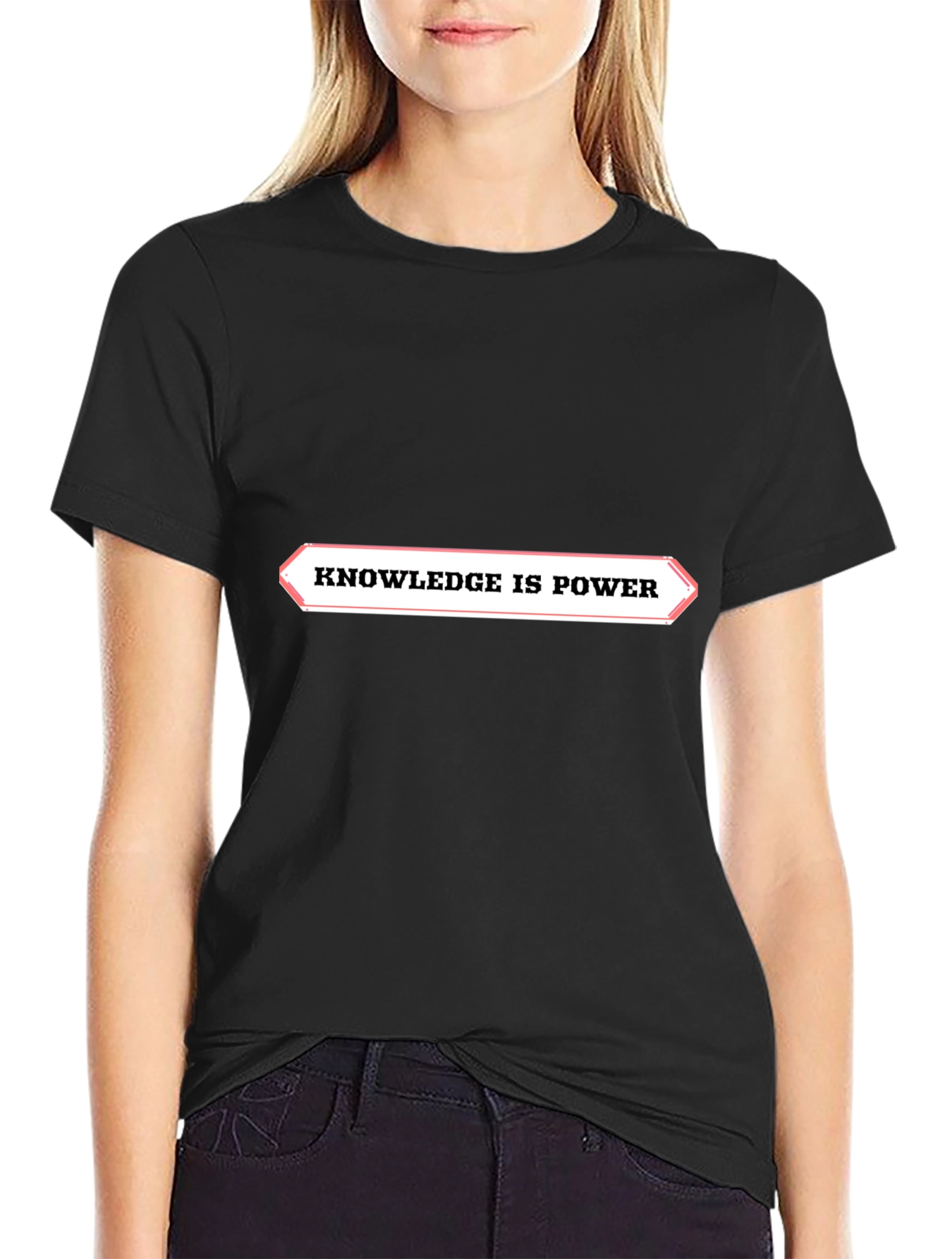 Knowledge is Power Black Graphic Tee