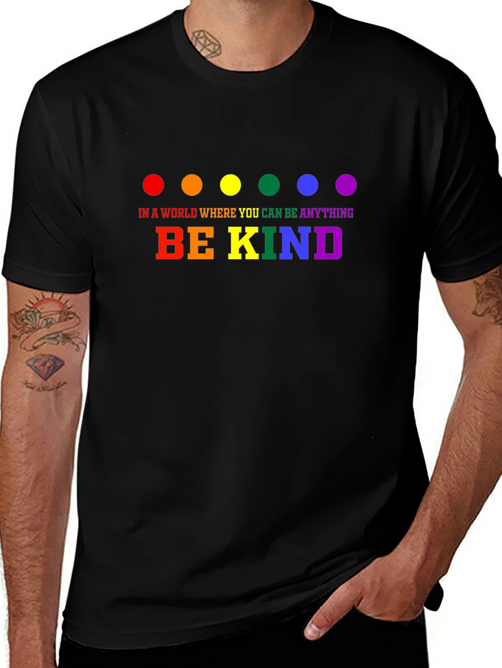 Be Kind Rainbow Dot T-Shirt