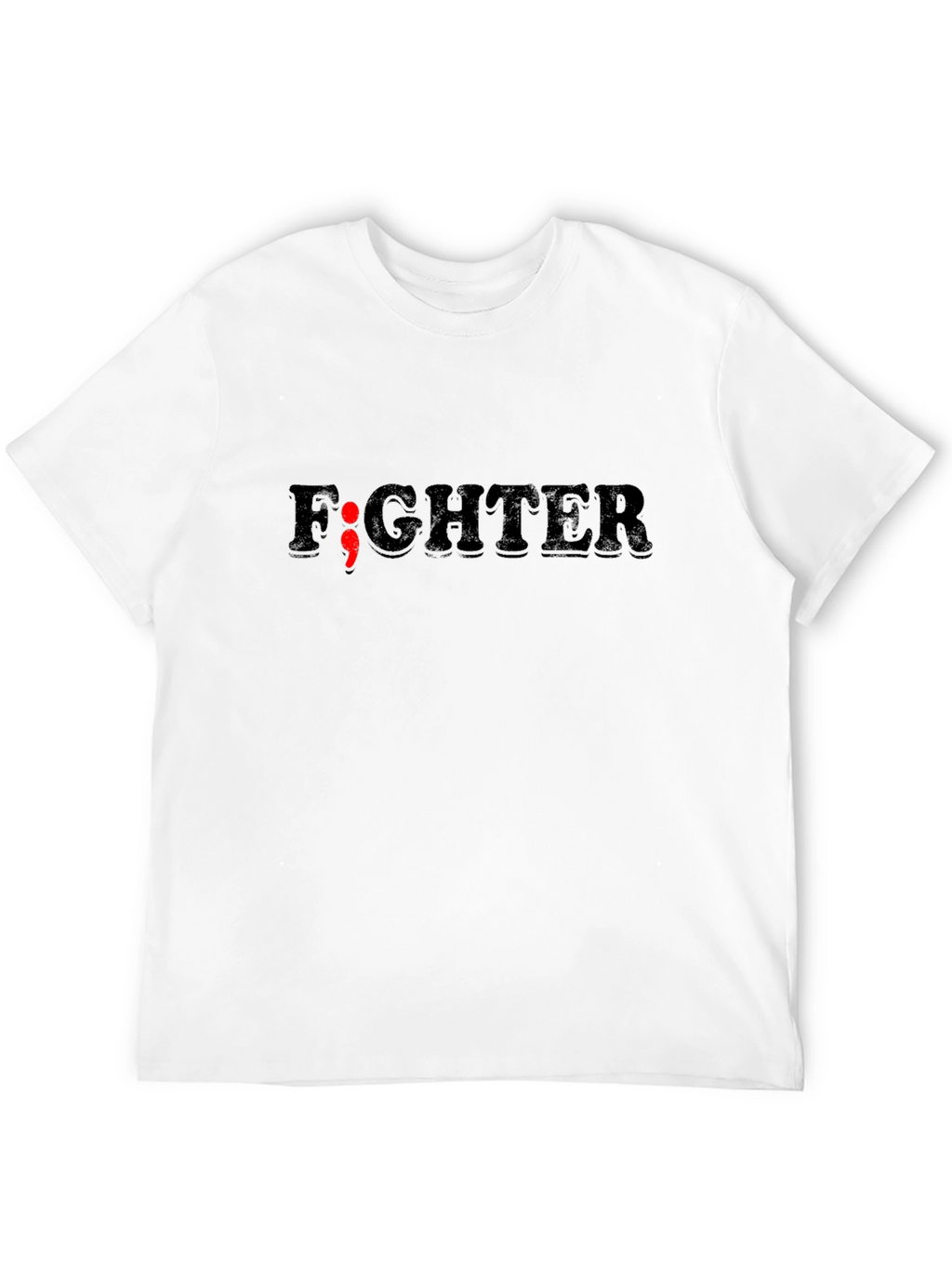 Fighter Semicolon Graphic Tee - Mental Health Awareness T-Shirt