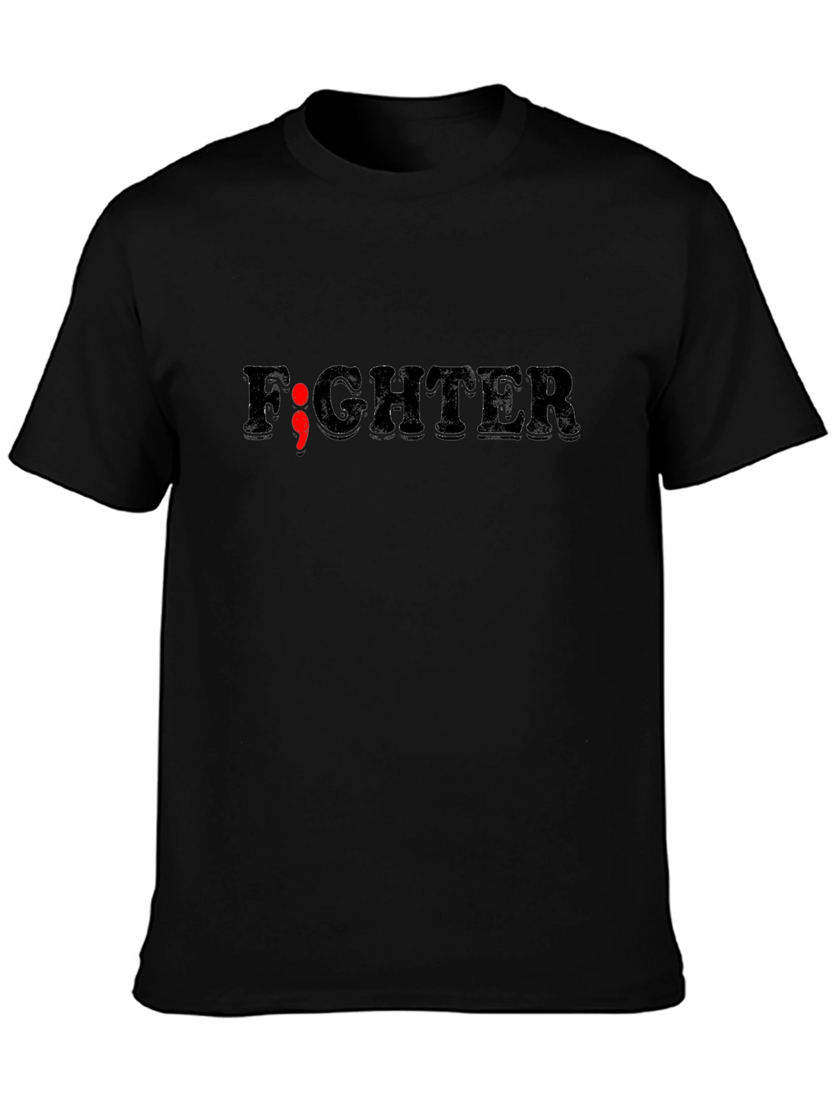 Fighter Semicolon Graphic Tee - Mental Health Awareness T-Shirt
