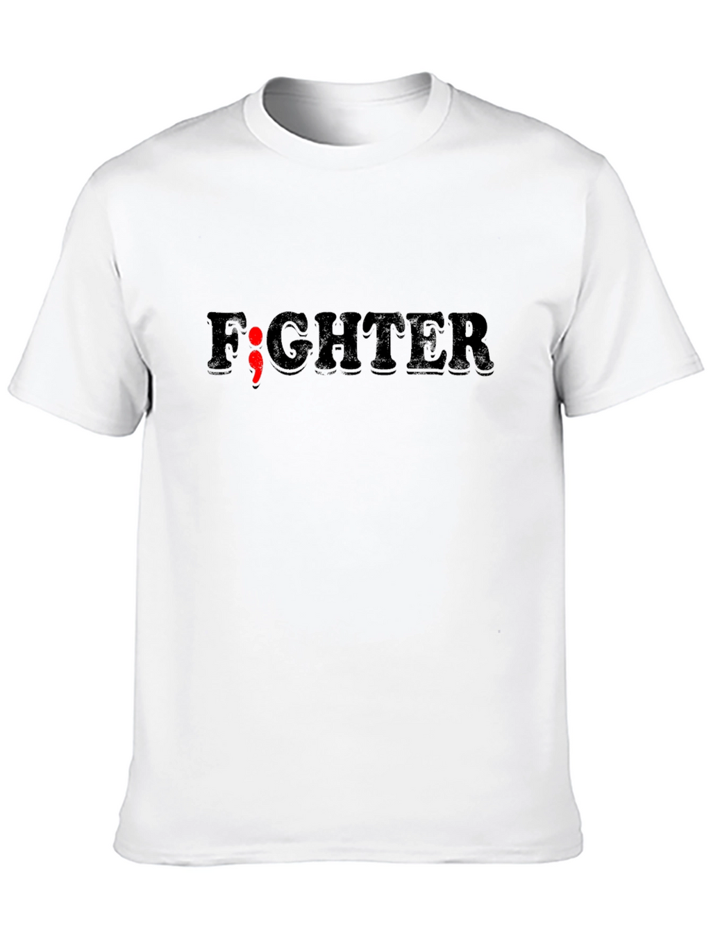 Fighter Semicolon Graphic Tee - Mental Health Awareness T-Shirt