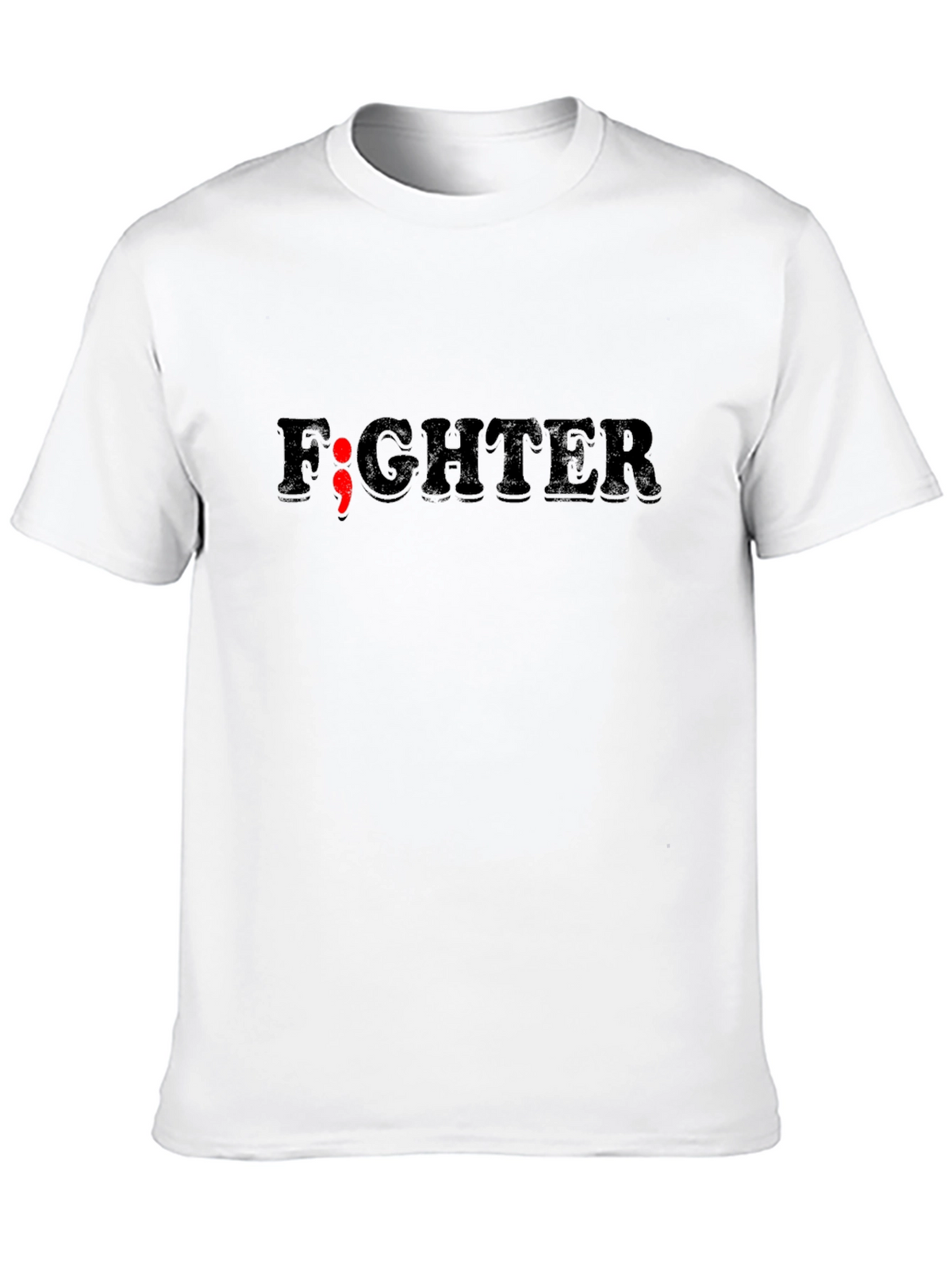 Fighter Semicolon Graphic Tee - Mental Health Awareness T-Shirt