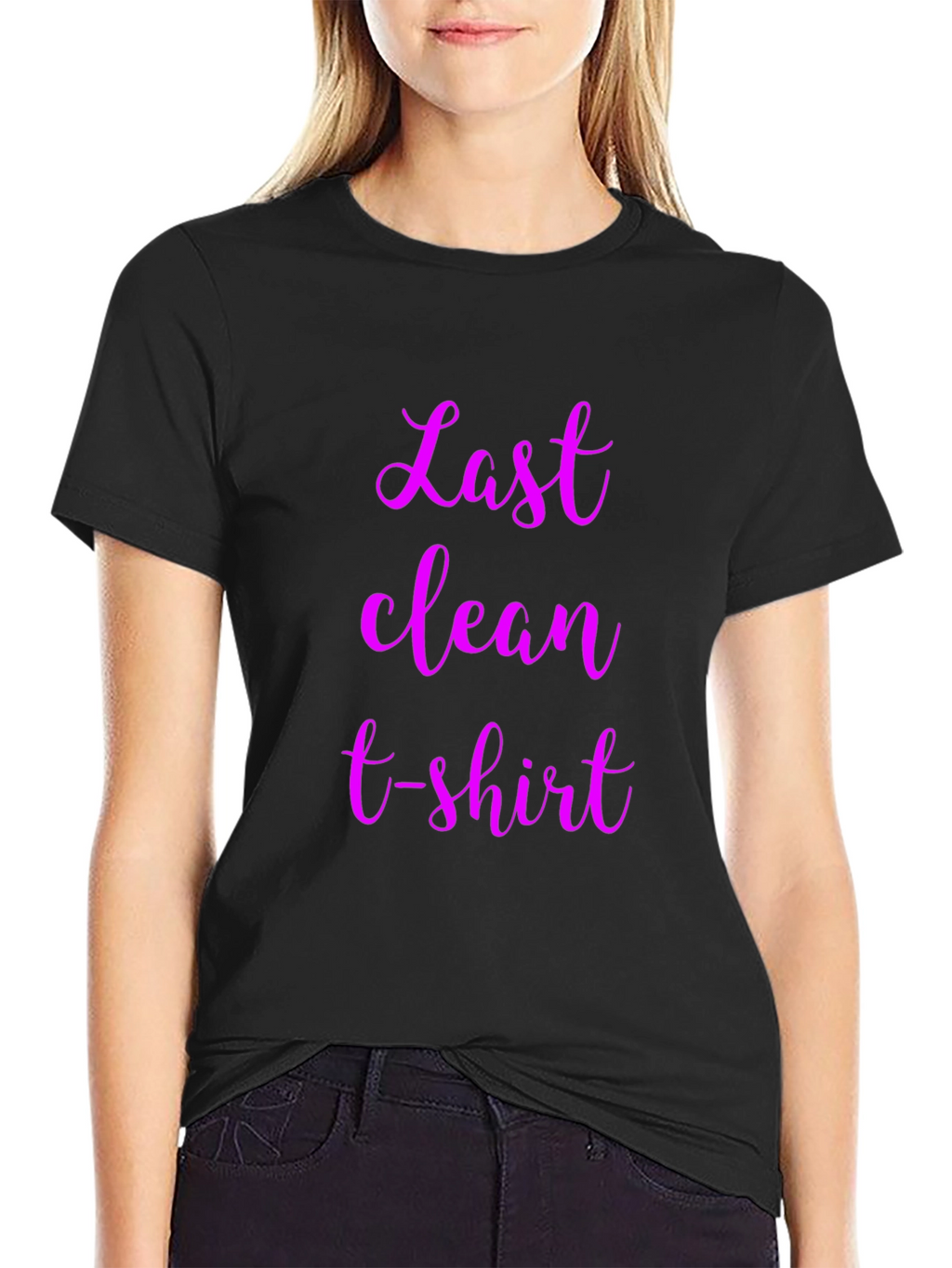 Last Clean T-Shirt Graphic Tee - Black Cotton Blend