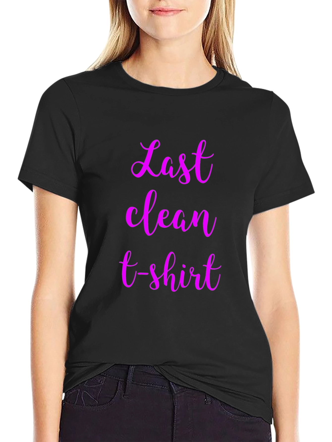Last Clean T-Shirt Graphic Tee - Black Cotton Blend