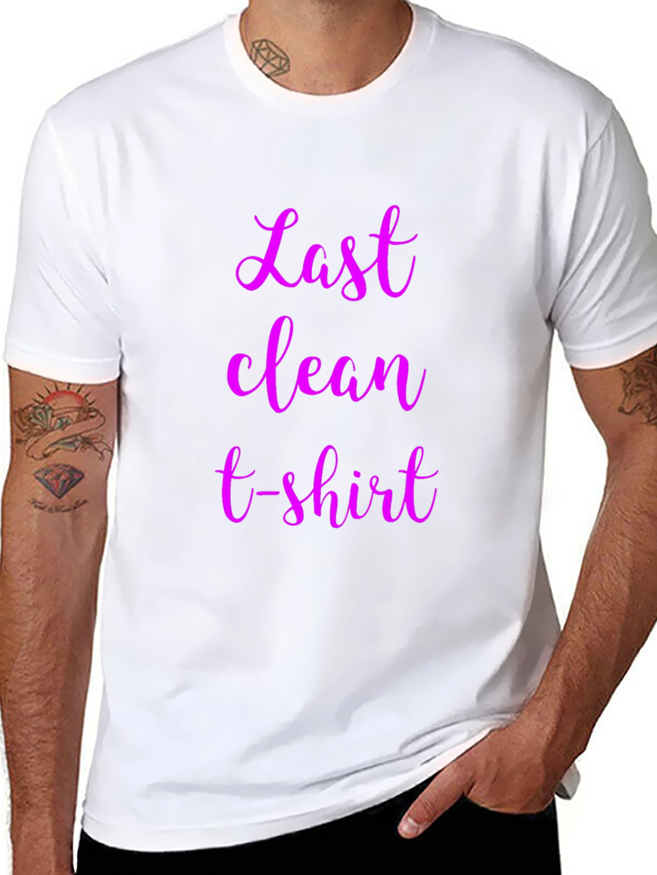 Last Clean T-Shirt Graphic Tee - Black Cotton Blend