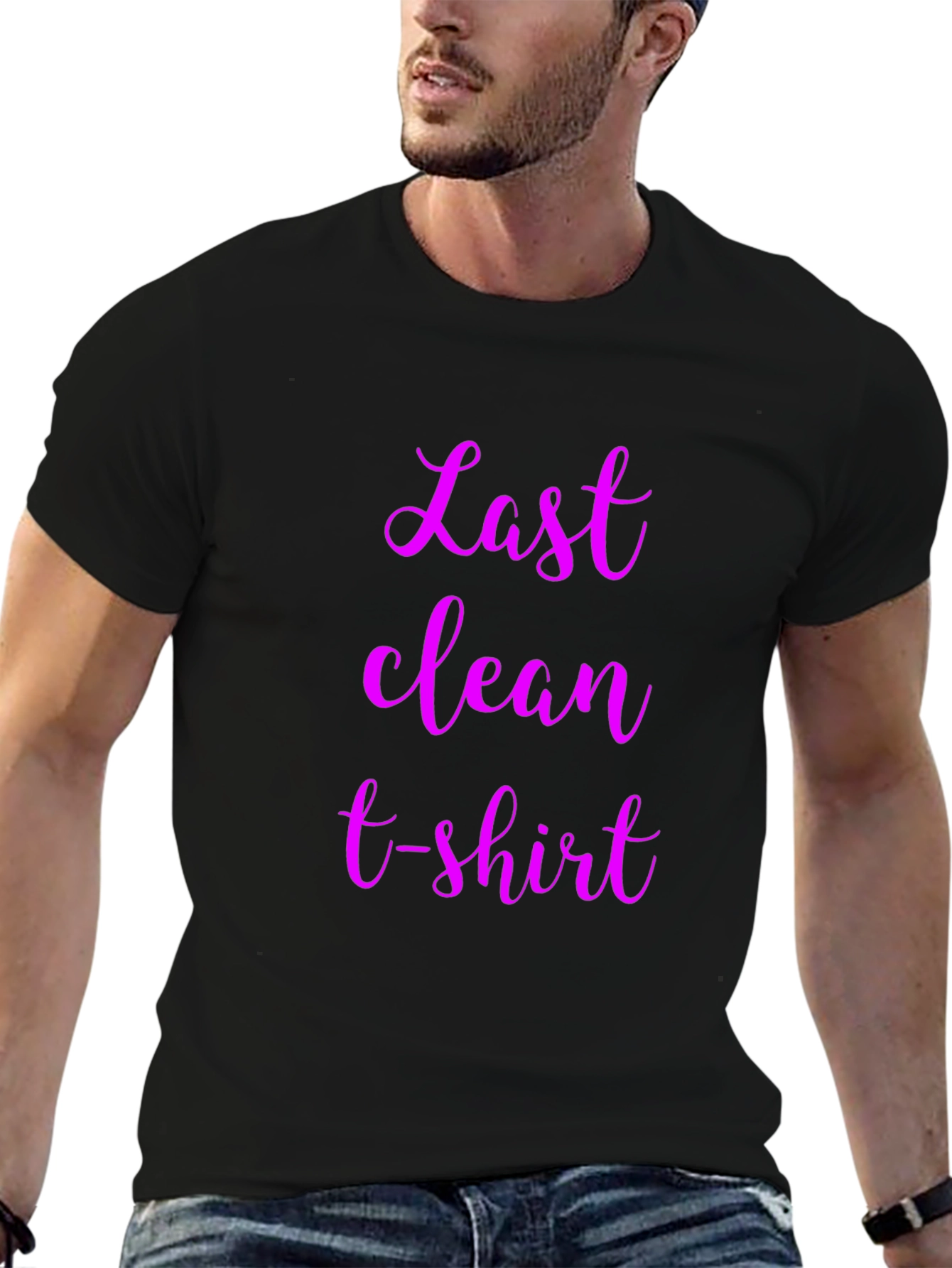 Last Clean T-Shirt Graphic Tee - Black Cotton Blend