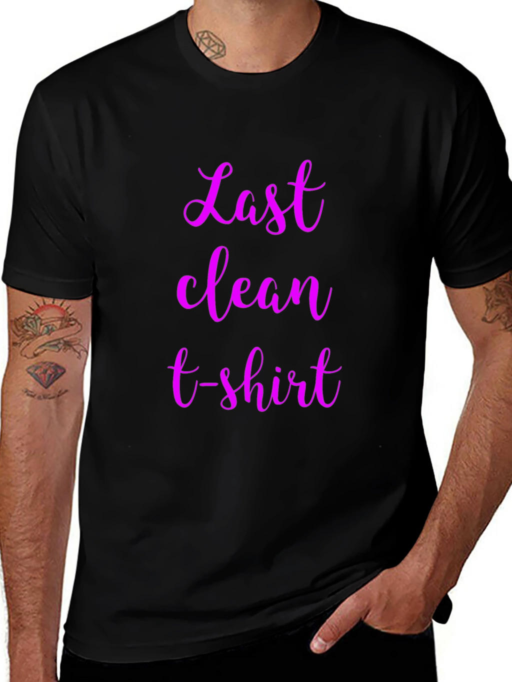 Last Clean T-Shirt Graphic Tee - Black Cotton Blend