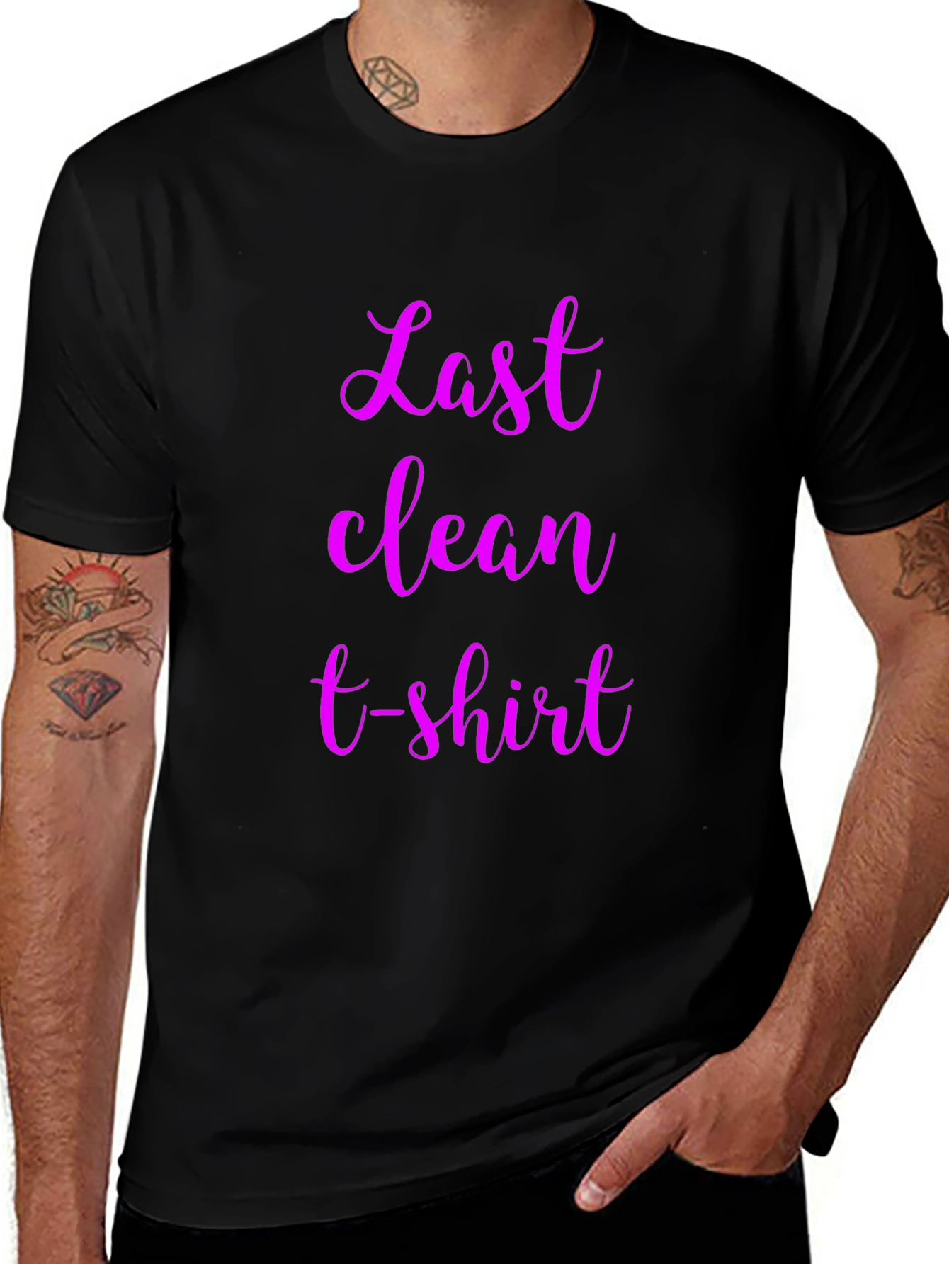 Last Clean T-Shirt Graphic Tee - Black Cotton Blend