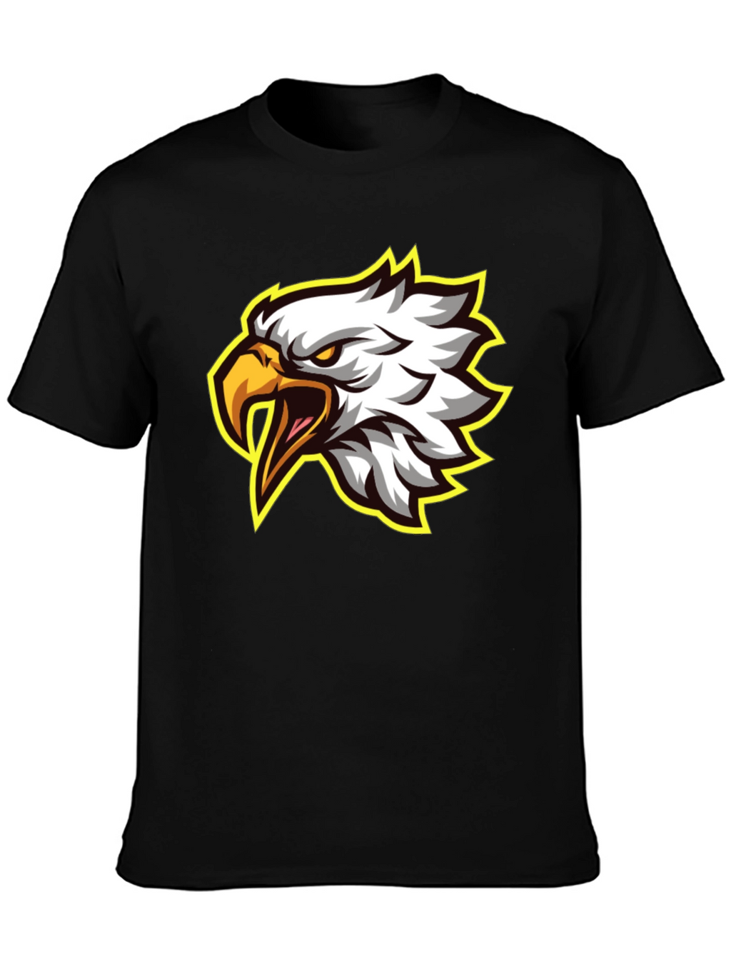 Eagle Graphic Tee - Fierce Bird Design Black T-Shirt