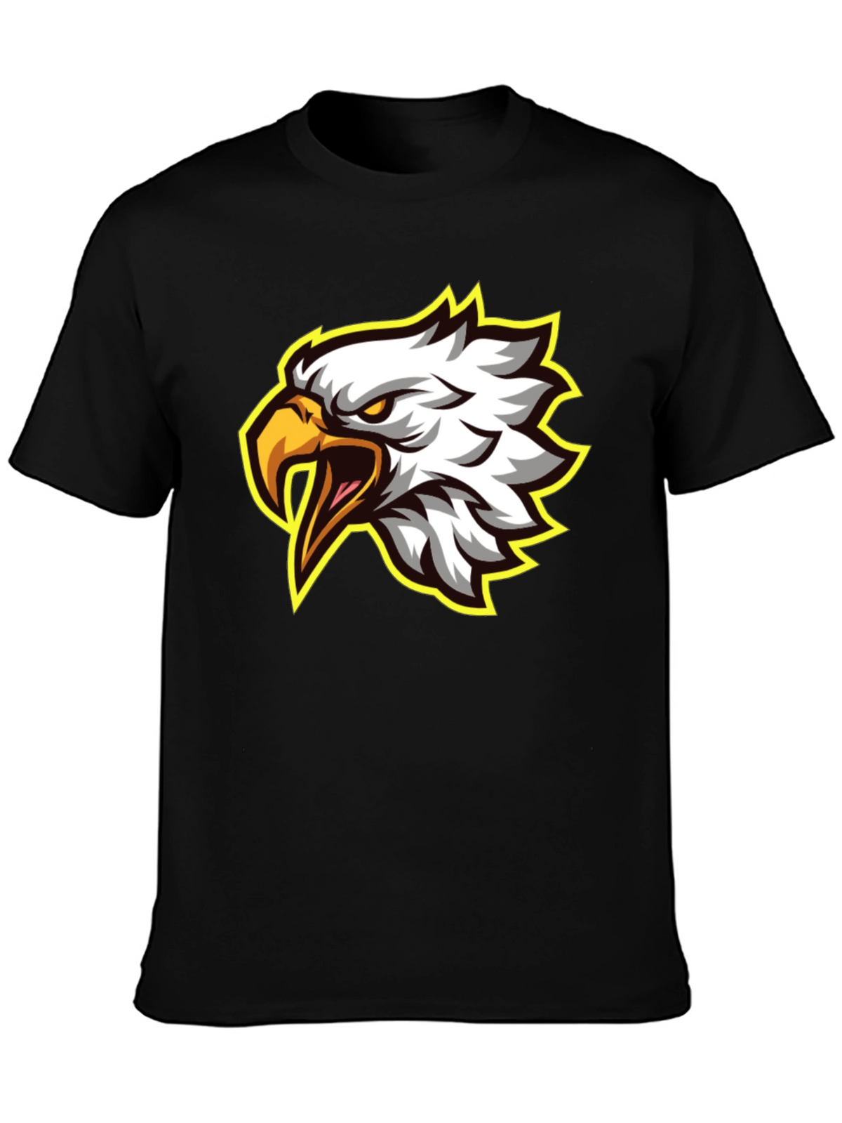 Eagle Graphic Tee - Fierce Bird Design Black T-Shirt