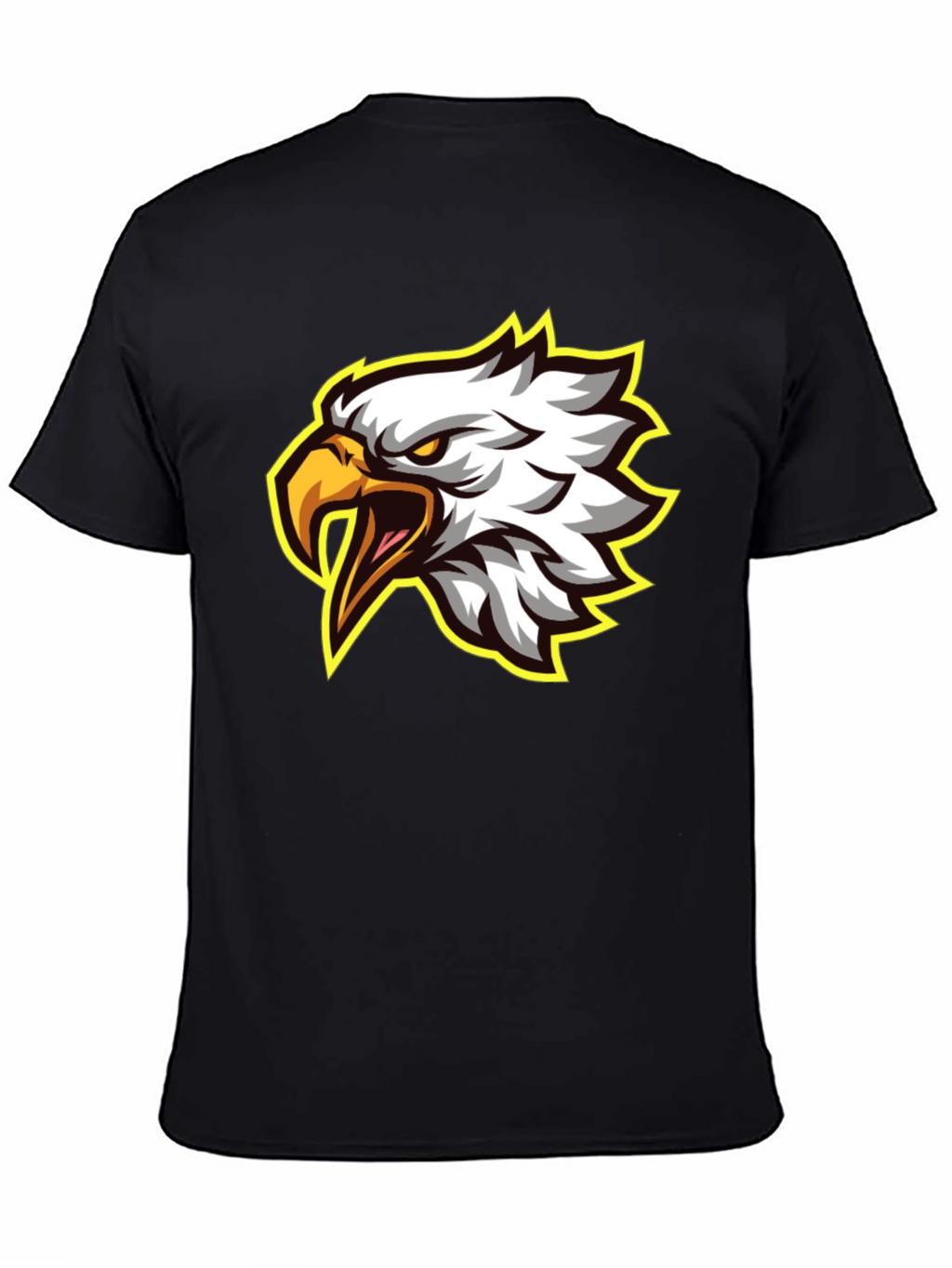 Eagle Graphic Tee - Fierce Bird Design Black T-Shirt