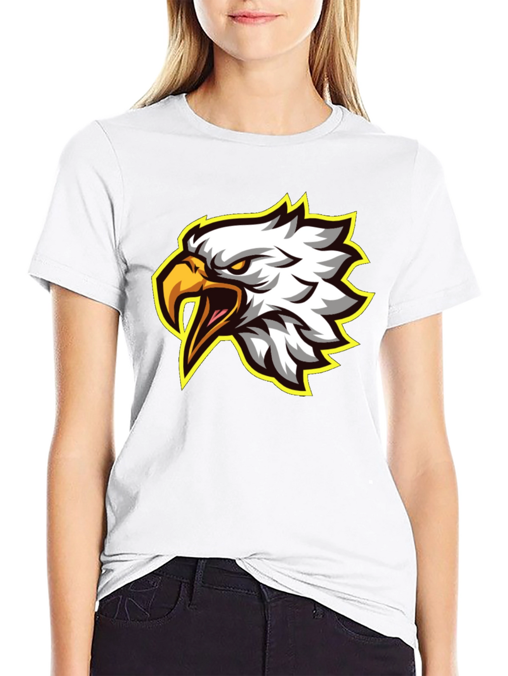 Eagle Graphic Tee - Fierce Bird Design Black T-Shirt