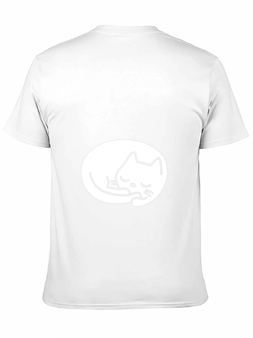 Black Tee with Cute Sleeping Cat Design