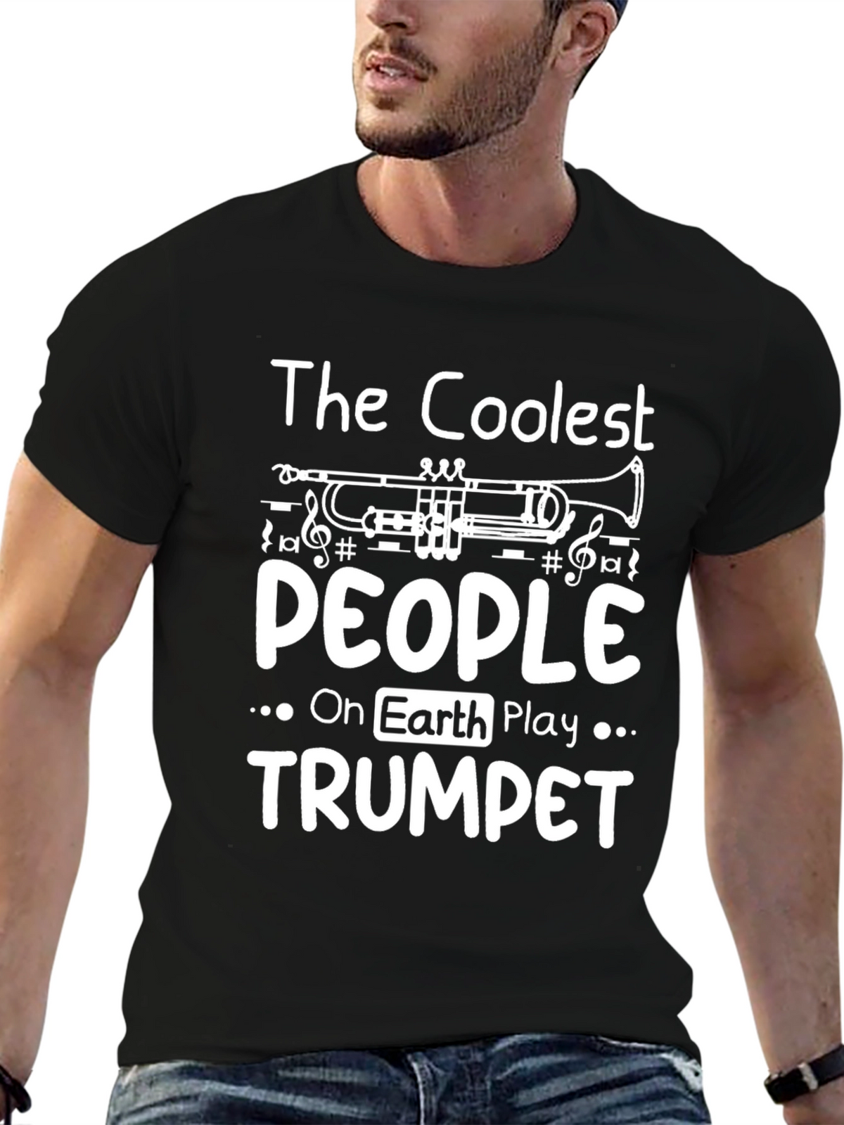 Coolest People Trumpet Player Black Graphic Tee