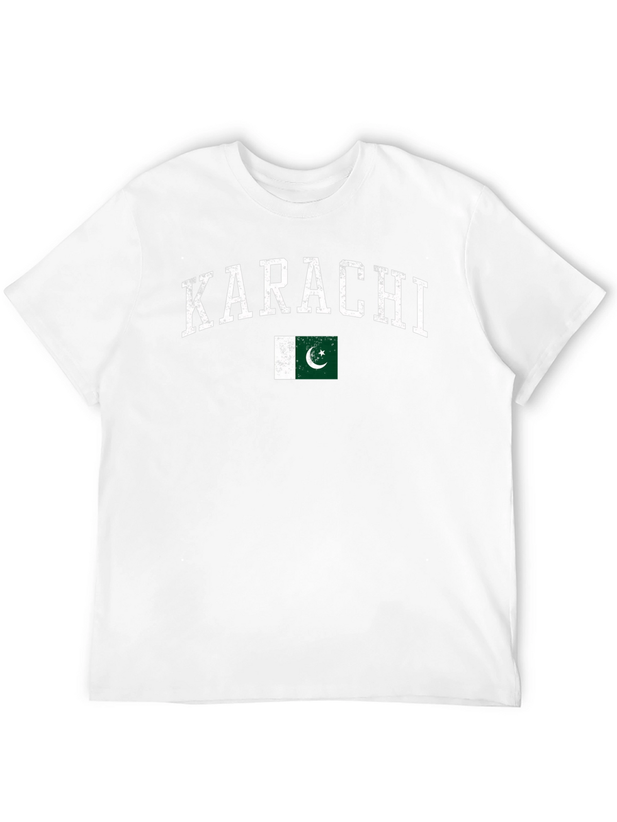 Karachi Pakistan Flag T-Shirt - Distressed Design