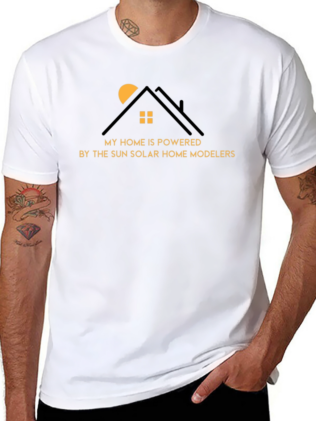 Solar Powered Home Graphic T-Shirt - Eco-Friendly Design