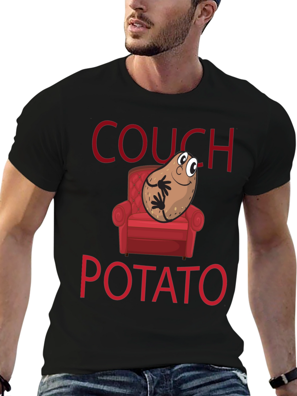 Couch Potato Graphic T-Shirt - Funny Novelty Tee