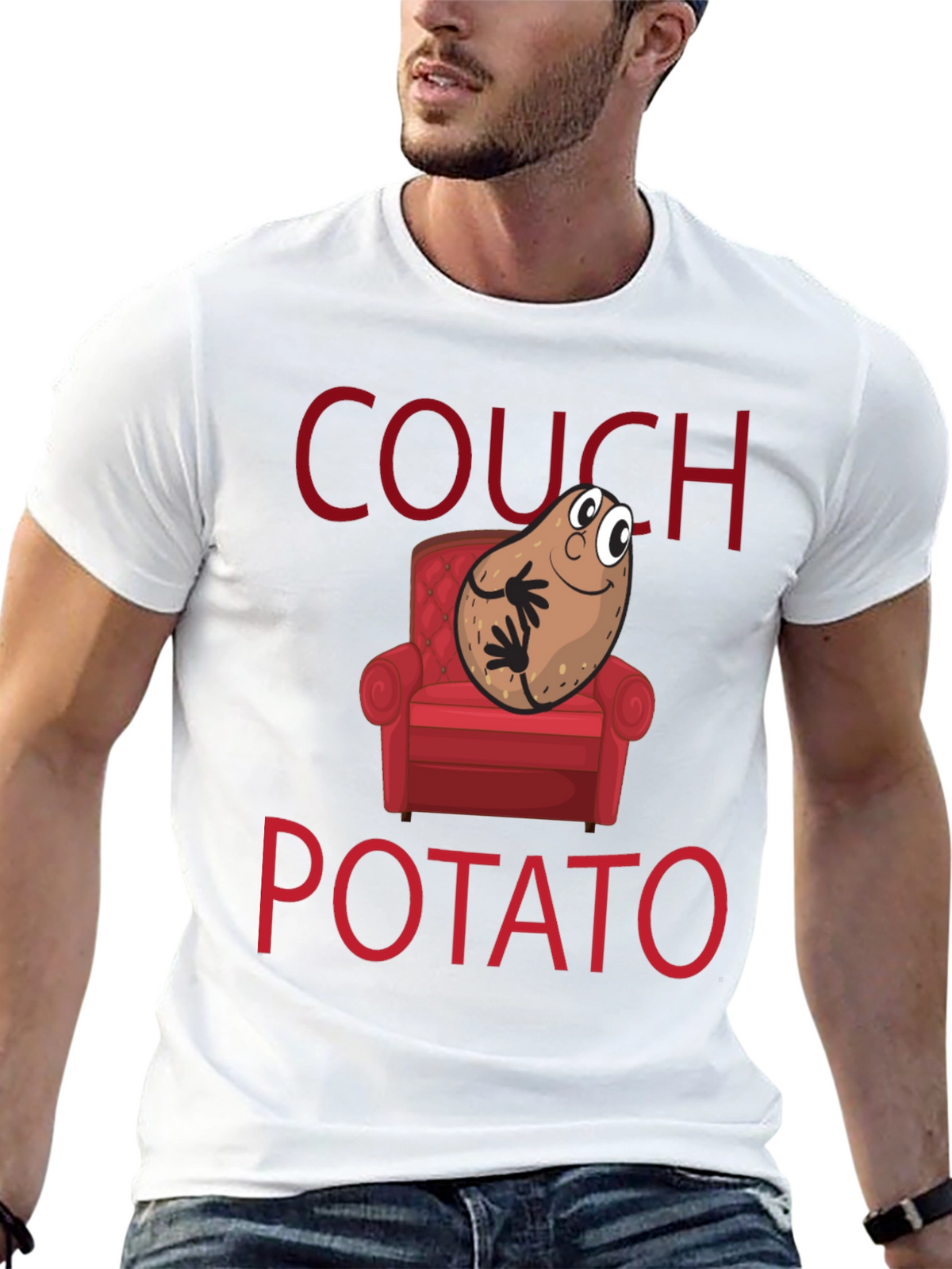 Couch Potato Graphic T-Shirt - Funny Novelty Tee