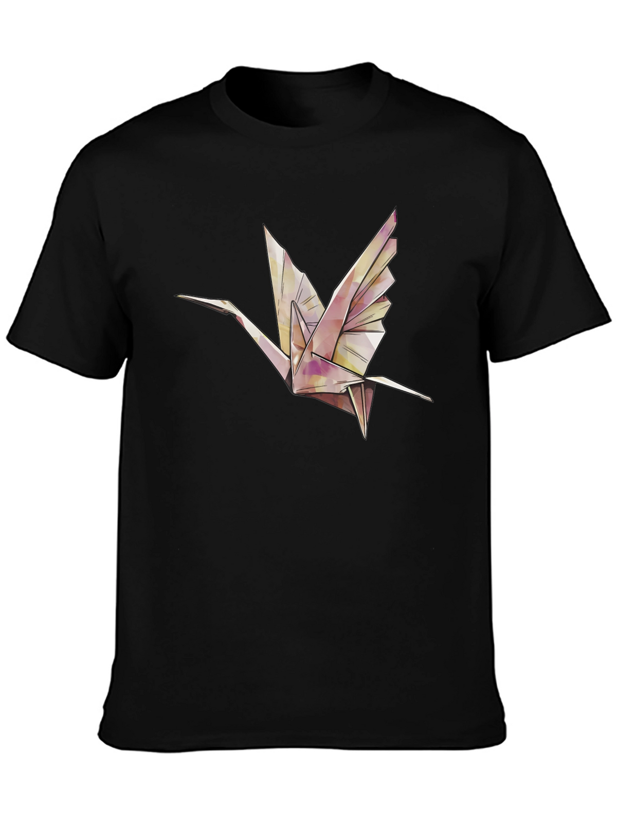 Origami Crane Graphic Tee - Stylish Black T-Shirt