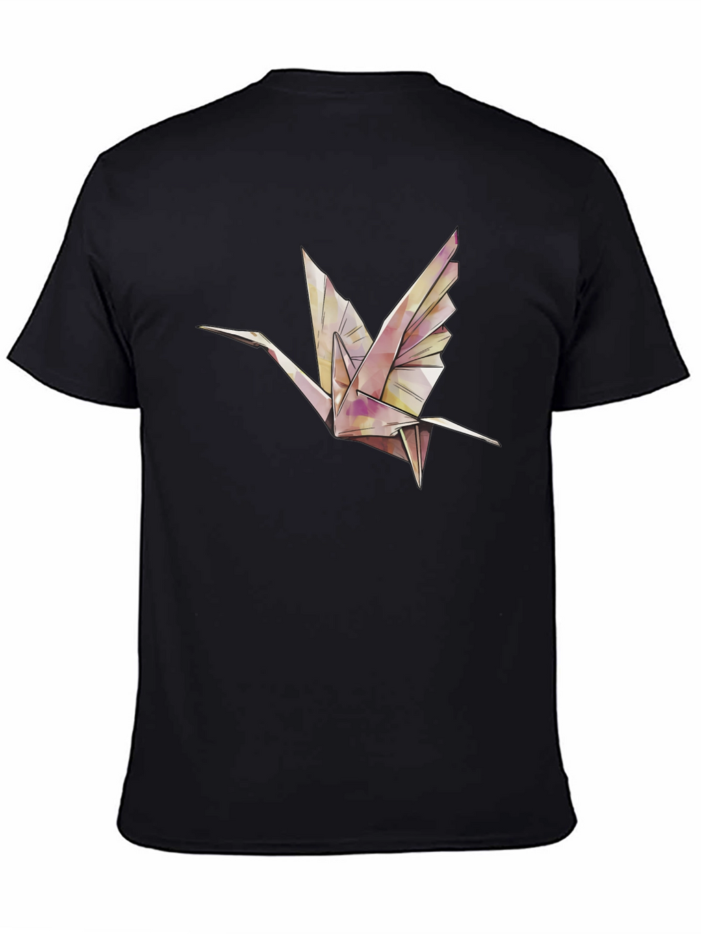 Origami Crane Graphic Tee - Stylish Black T-Shirt