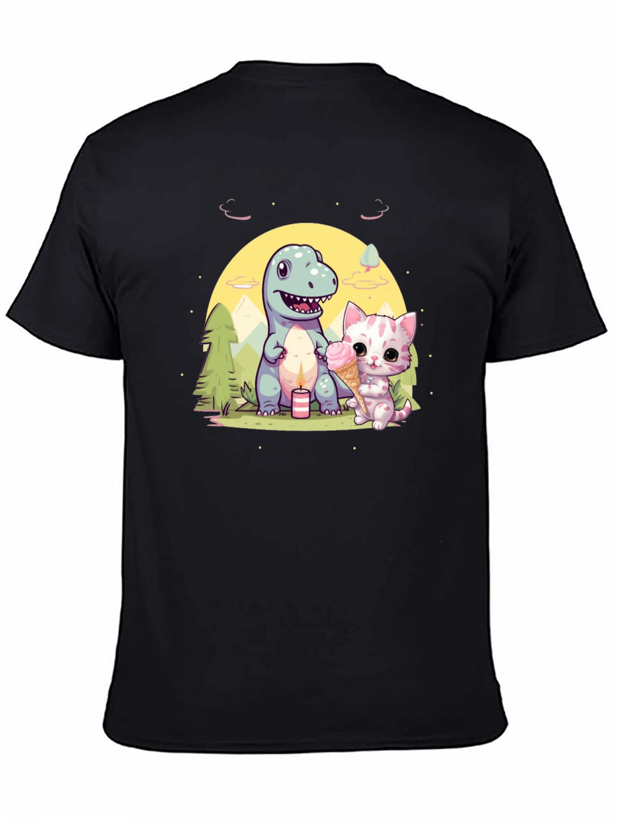 Dino & Kitty Ice Cream T-Shirt