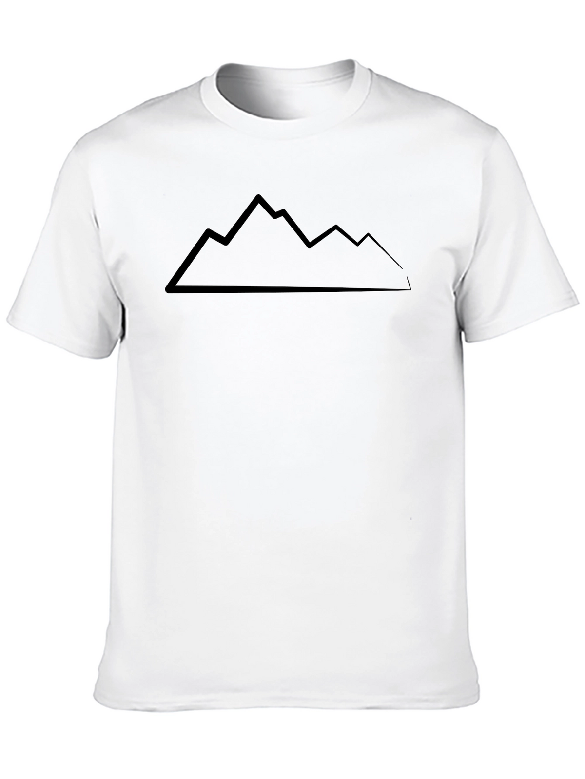Mountain Peaks Graphic Tee - Black Cotton T-Shirt