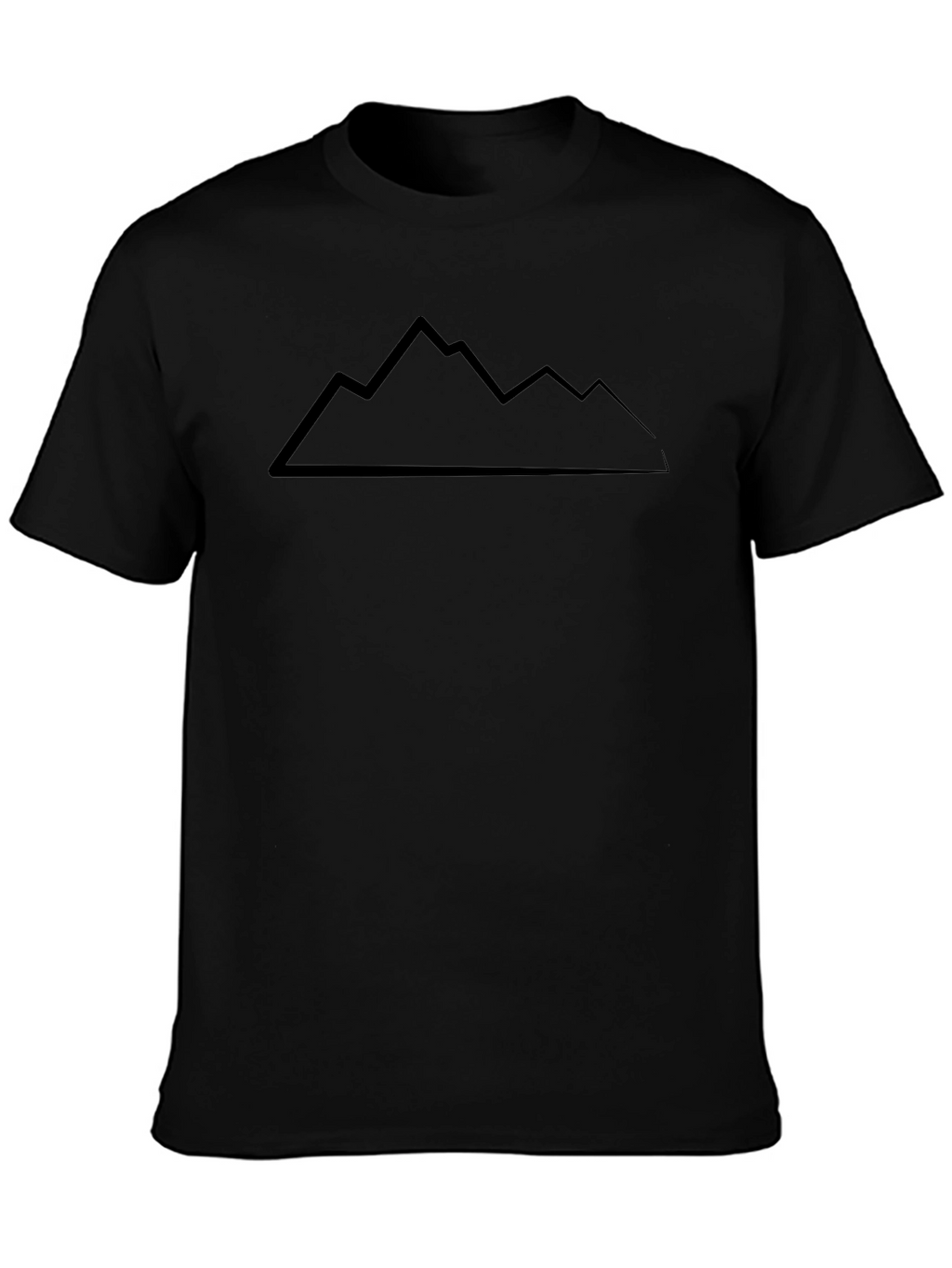 Mountain Peaks Graphic Tee - Black Cotton T-Shirt