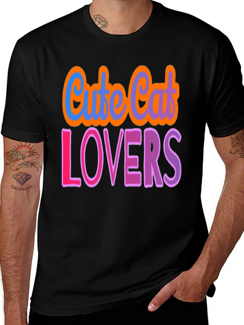 Cute Cat Lovers Graphic T-Shirt