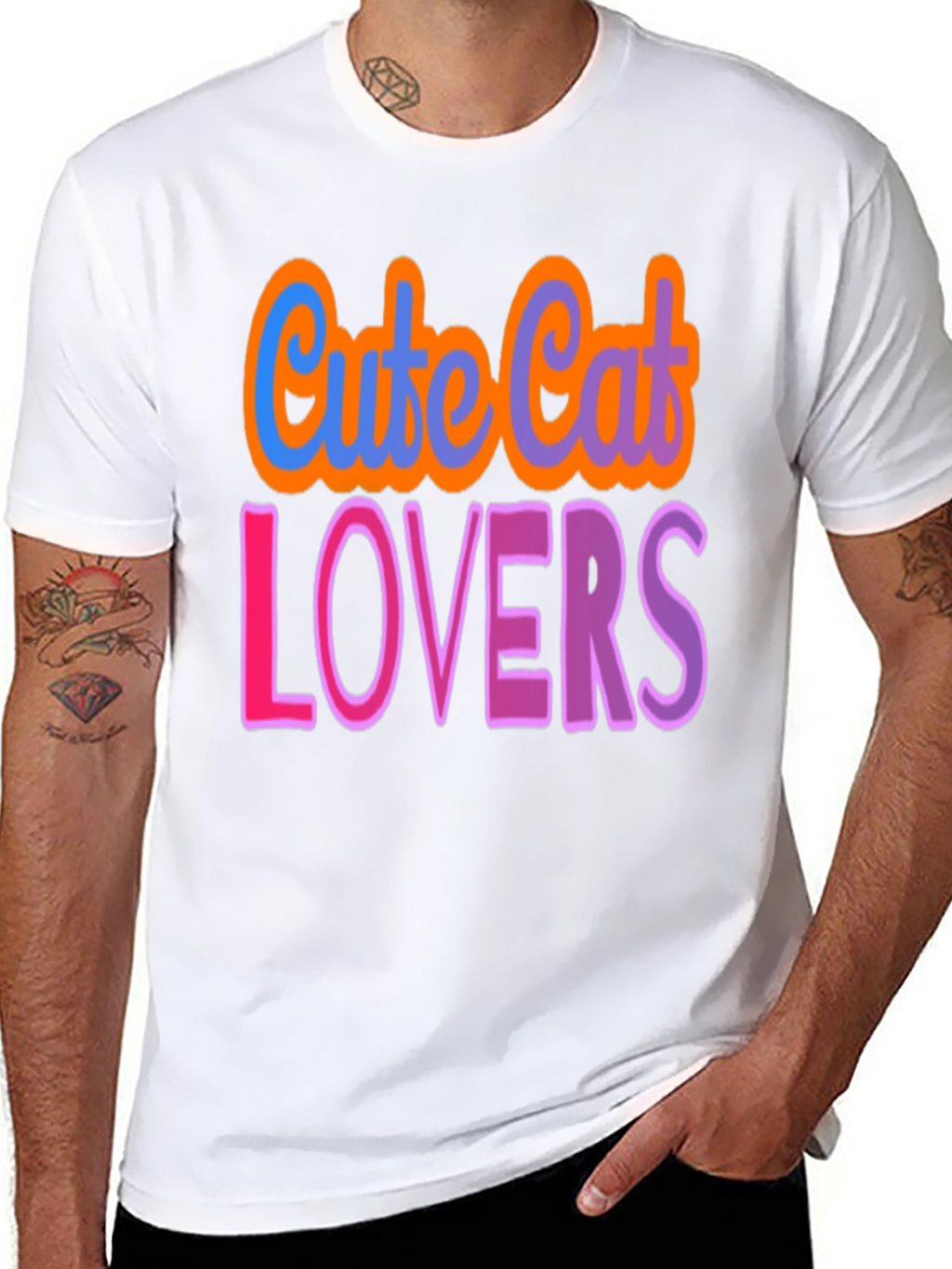 Cute Cat Lovers Graphic T-Shirt