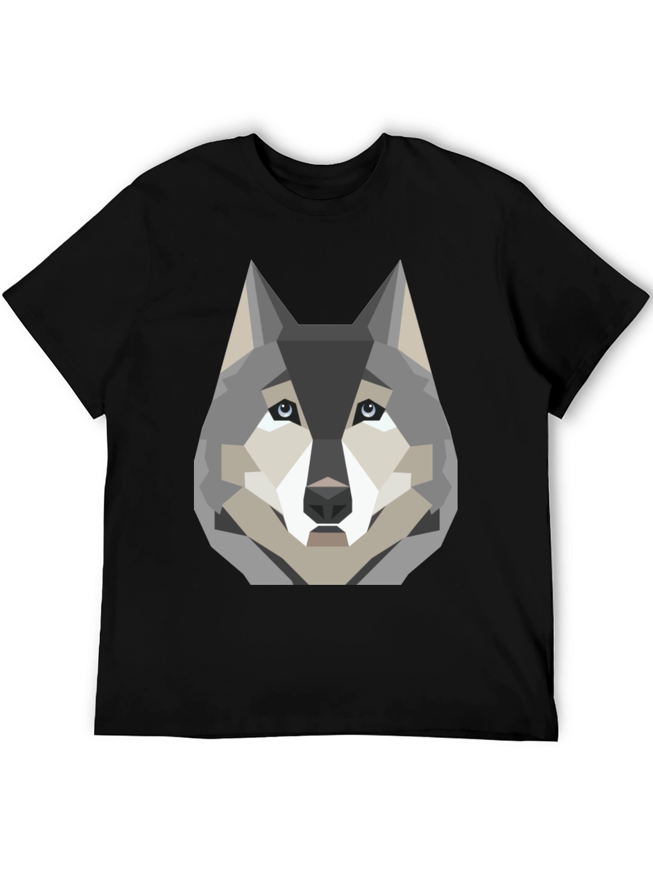 Geometric Wolf Graphic Print T-Shirt
