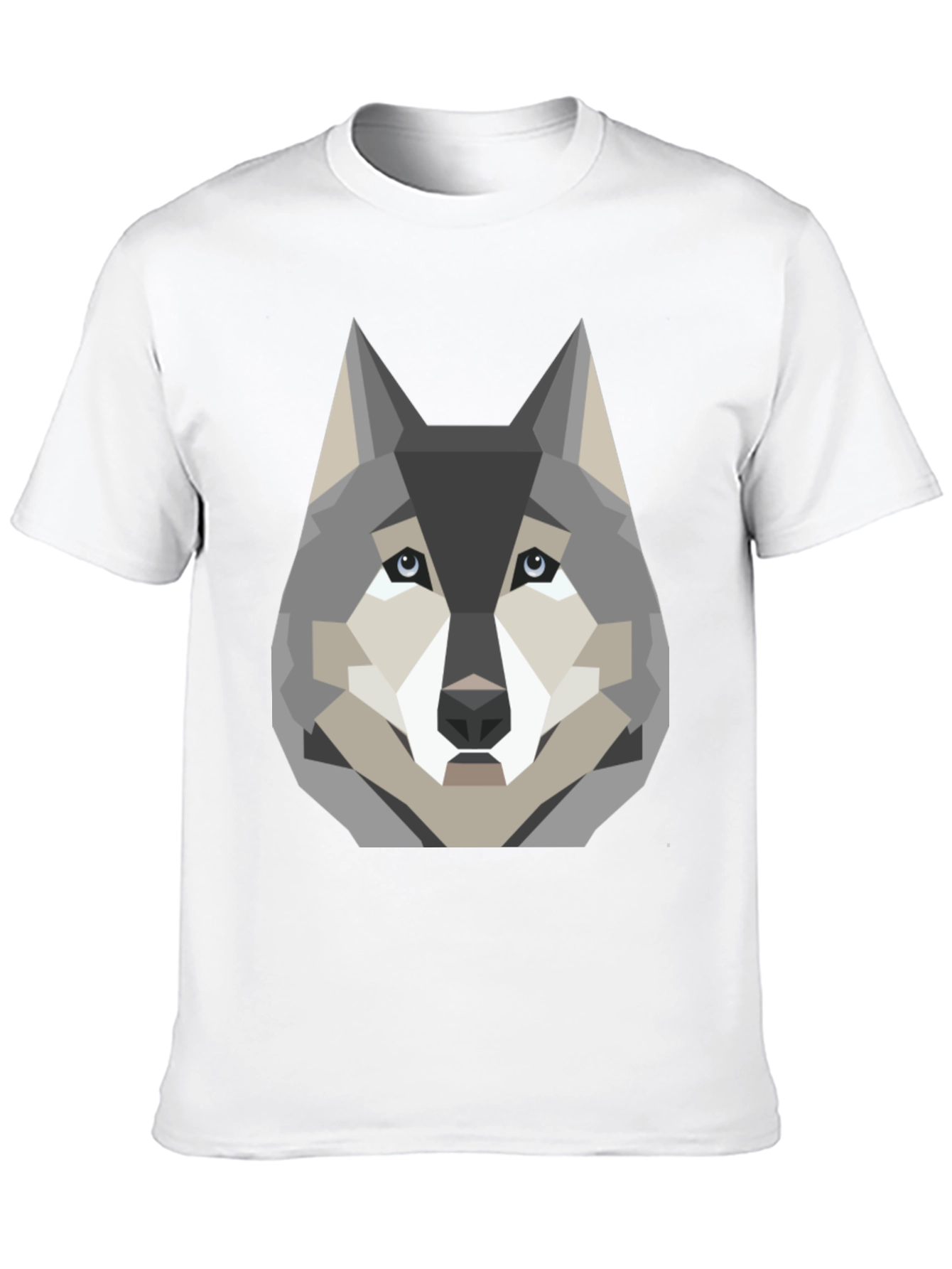 Geometric Wolf Graphic Print T-Shirt