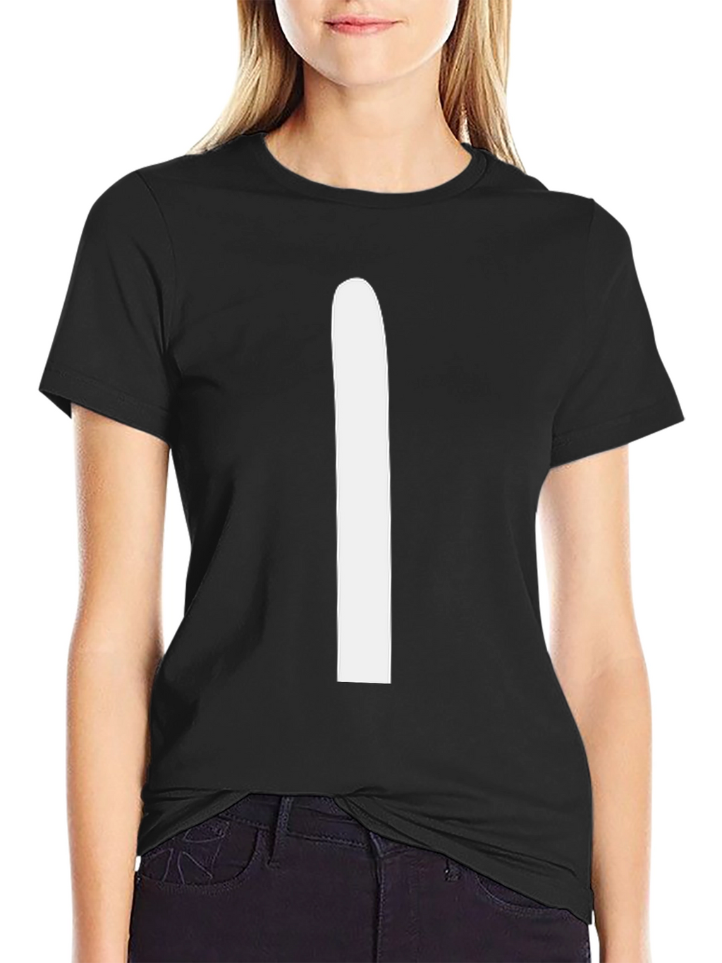 Black T-Shirt with White Stripe