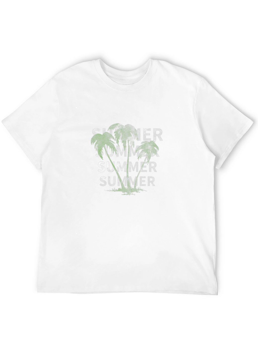 Summer Palms Graphic Tee - Casual Black T-Shirt