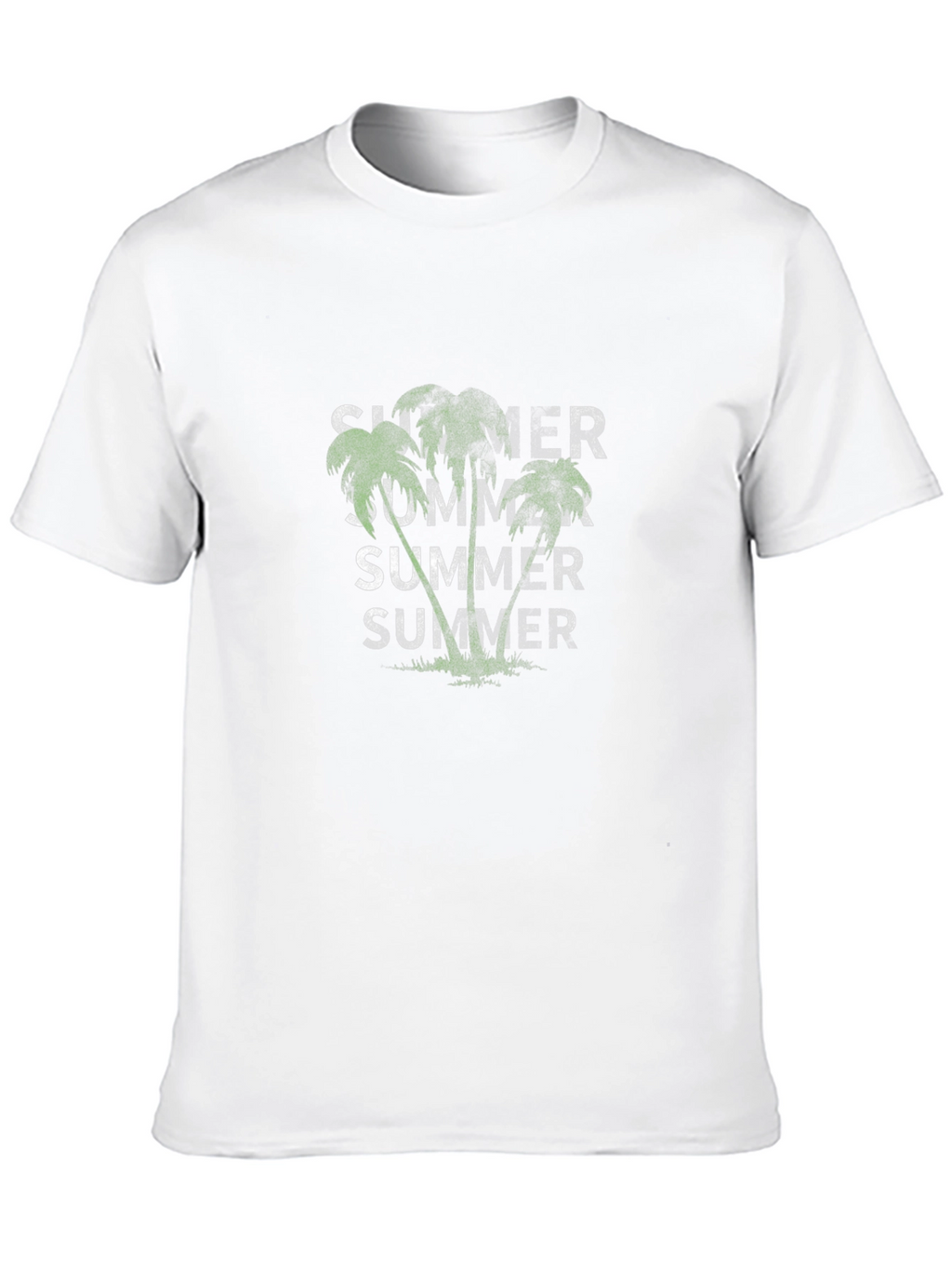Summer Palms Graphic Tee - Casual Black T-Shirt