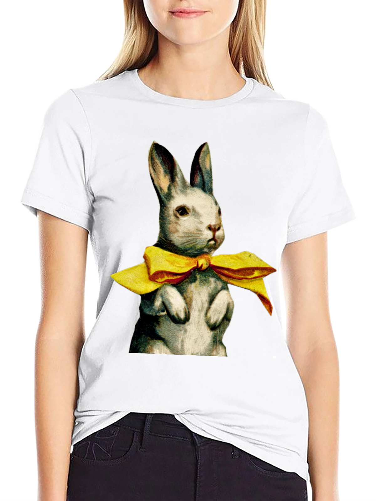 Rabbit with Bow Tie Graphic T-Shirt