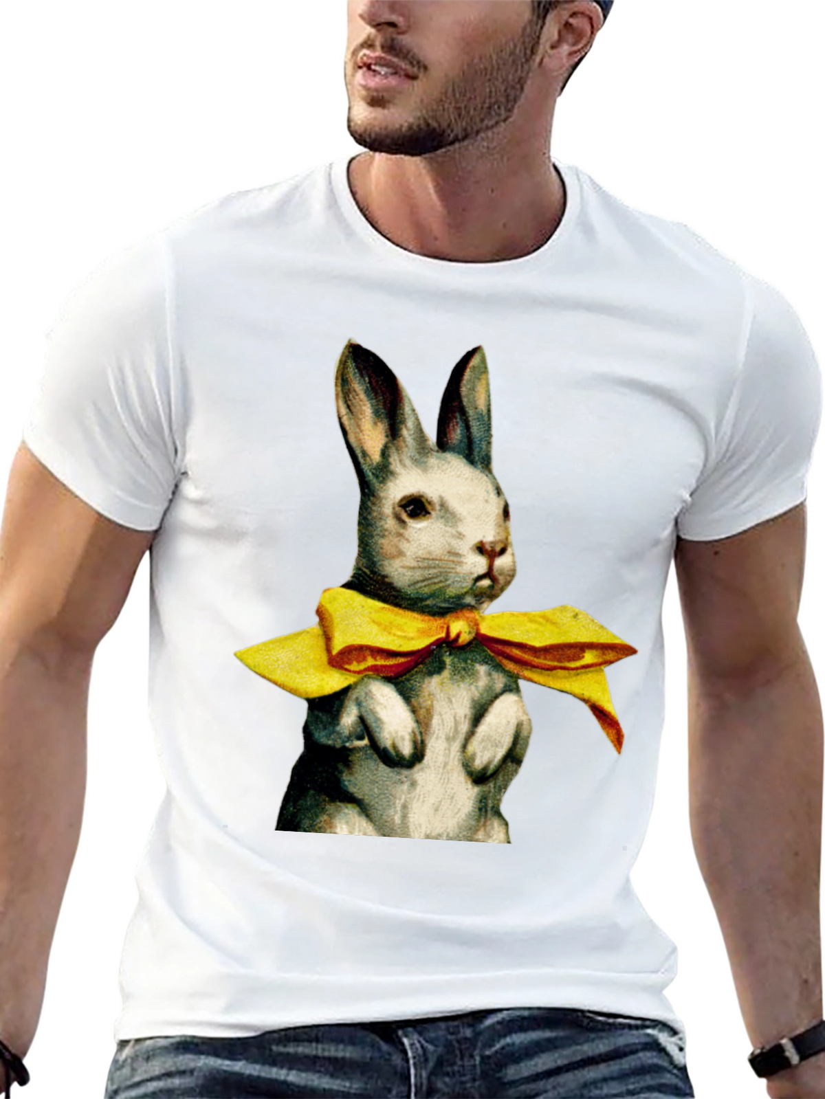 Rabbit with Bow Tie Graphic T-Shirt