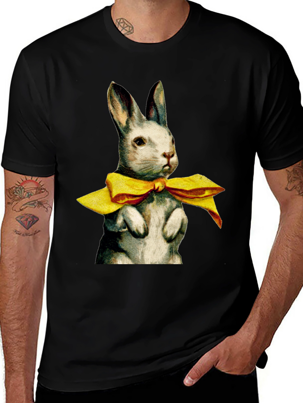 Rabbit with Bow Tie Graphic T-Shirt