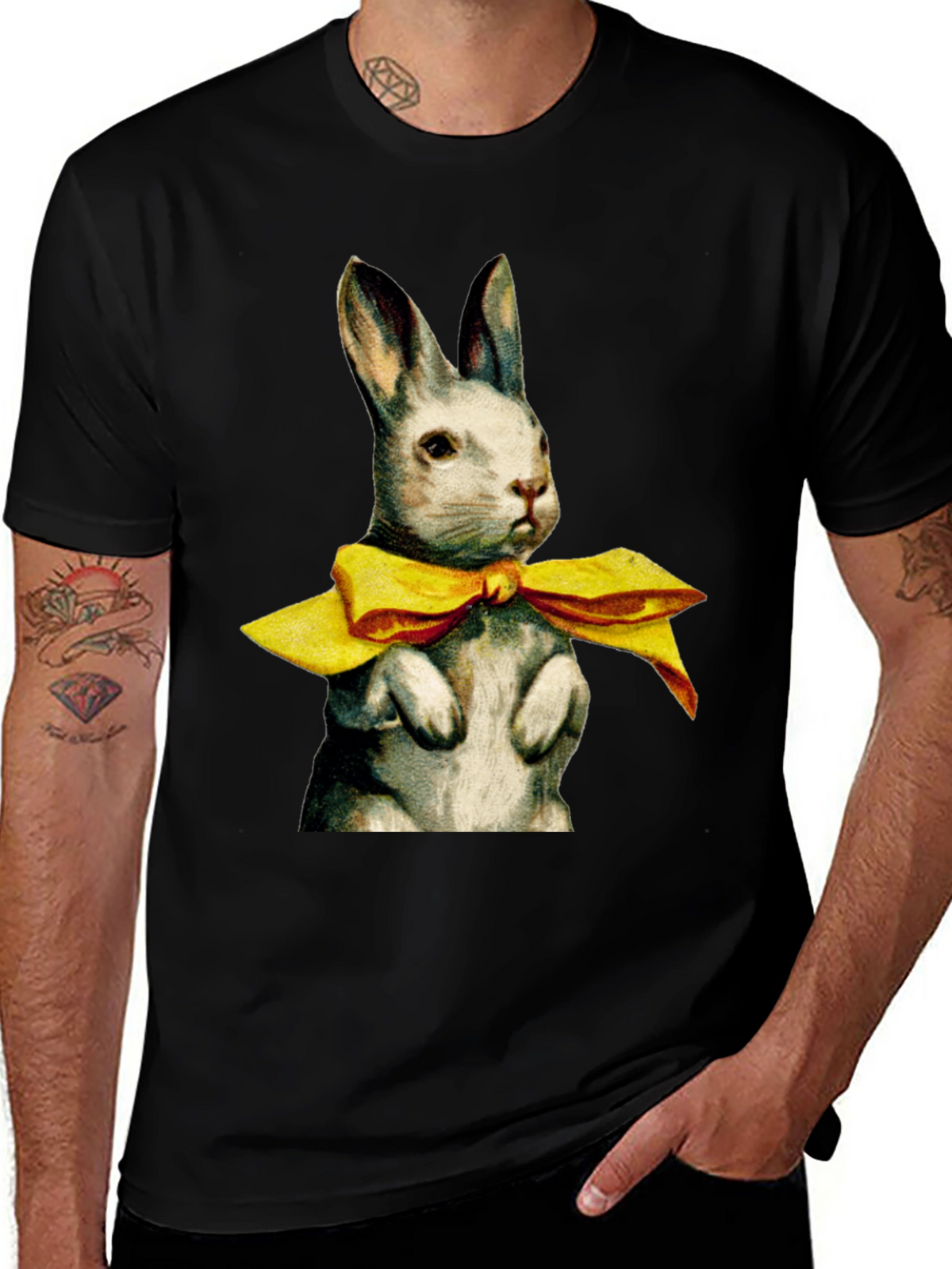 Rabbit with Bow Tie Graphic T-Shirt