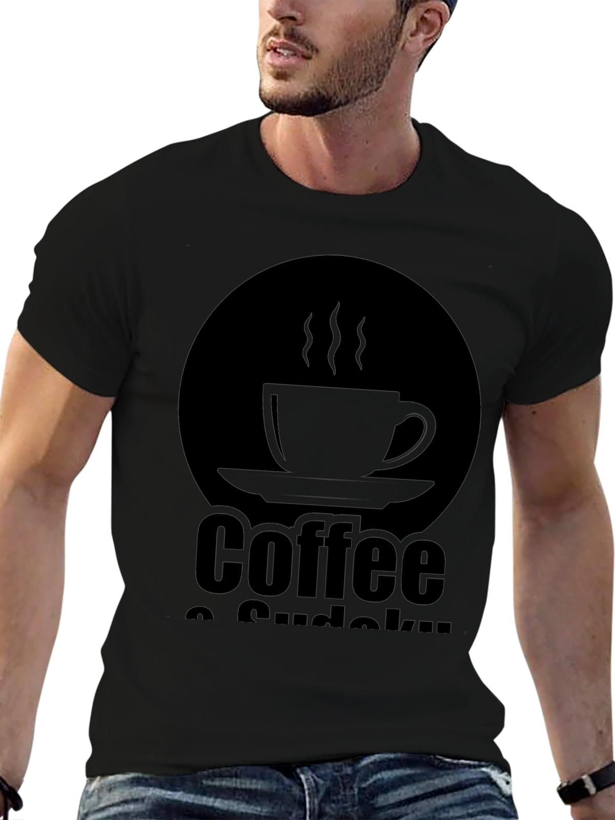 Coffee & Sudoku Black T-Shirt