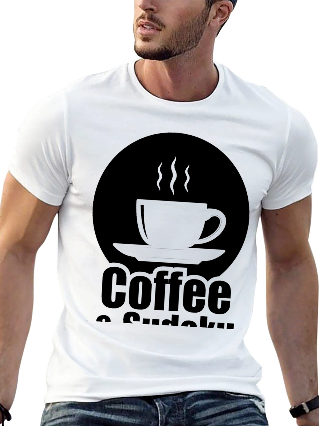 Coffee & Sudoku Black T-Shirt
